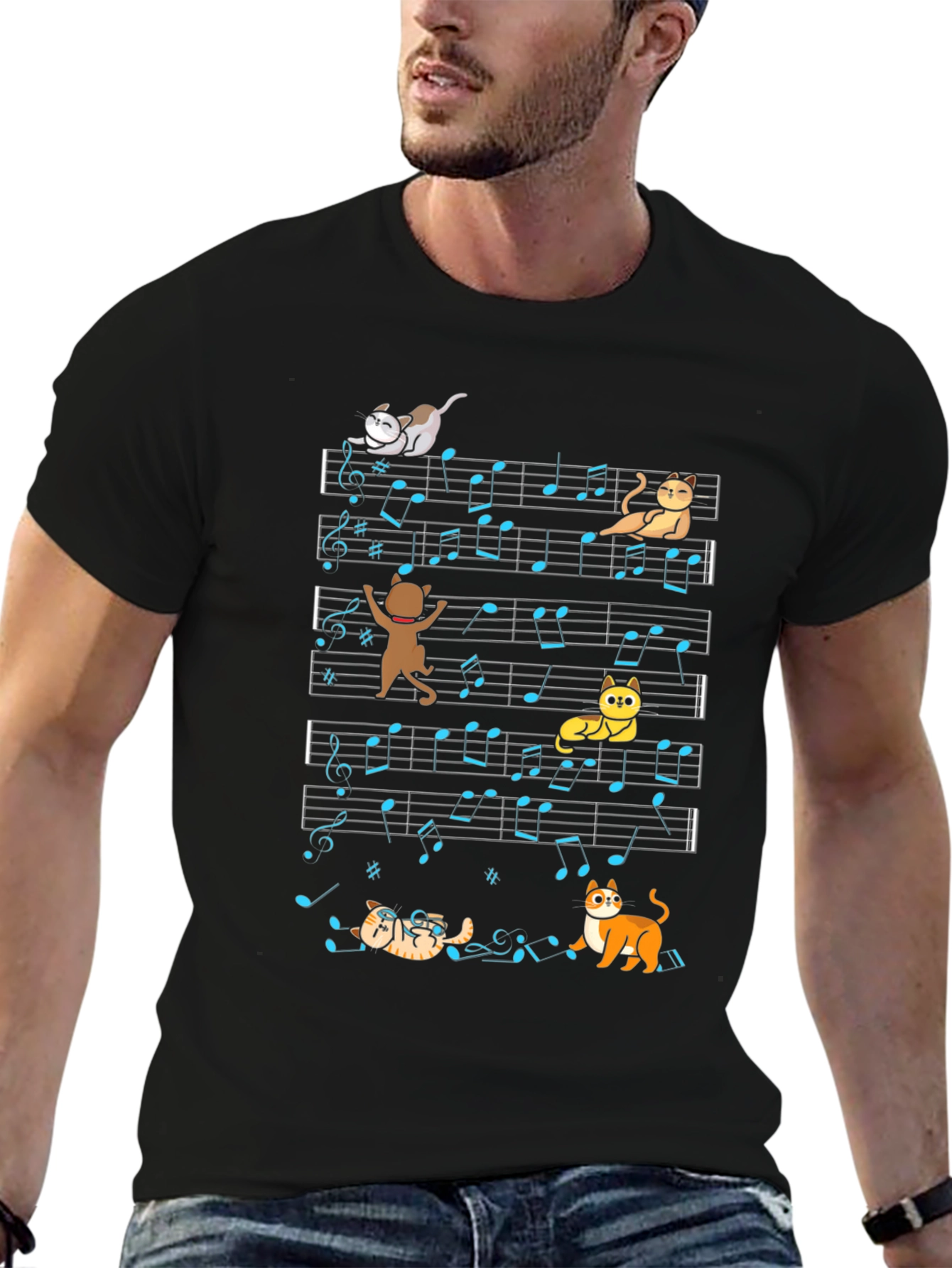 Cat Music Score T-Shirt