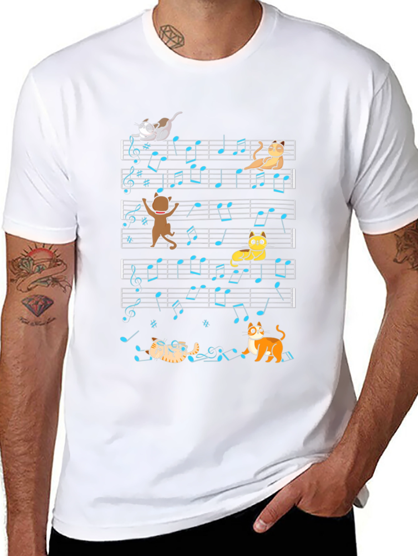 Cat Music Score T-Shirt