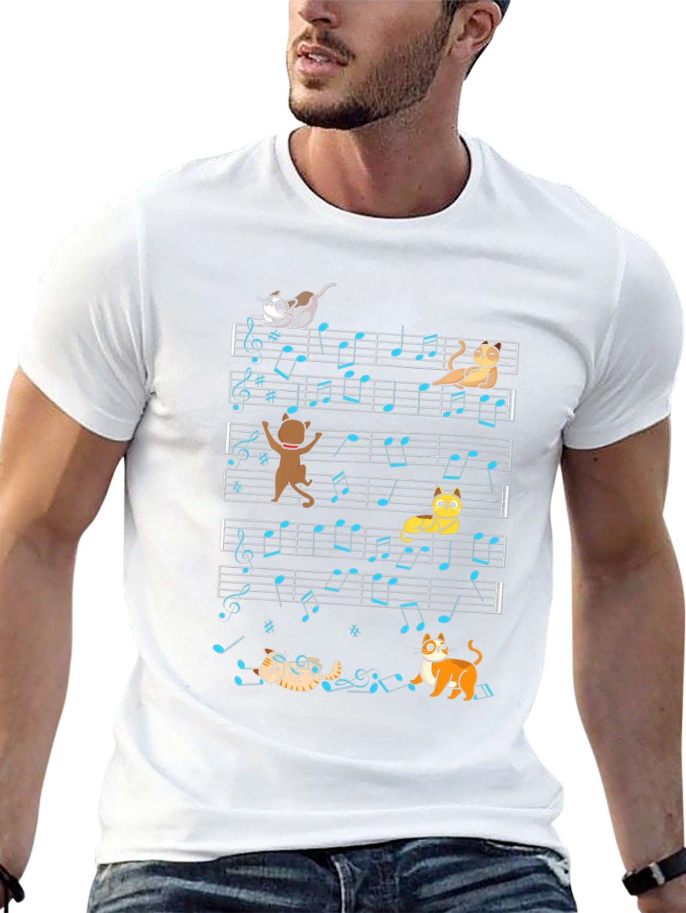 Cat Music Score T-Shirt
