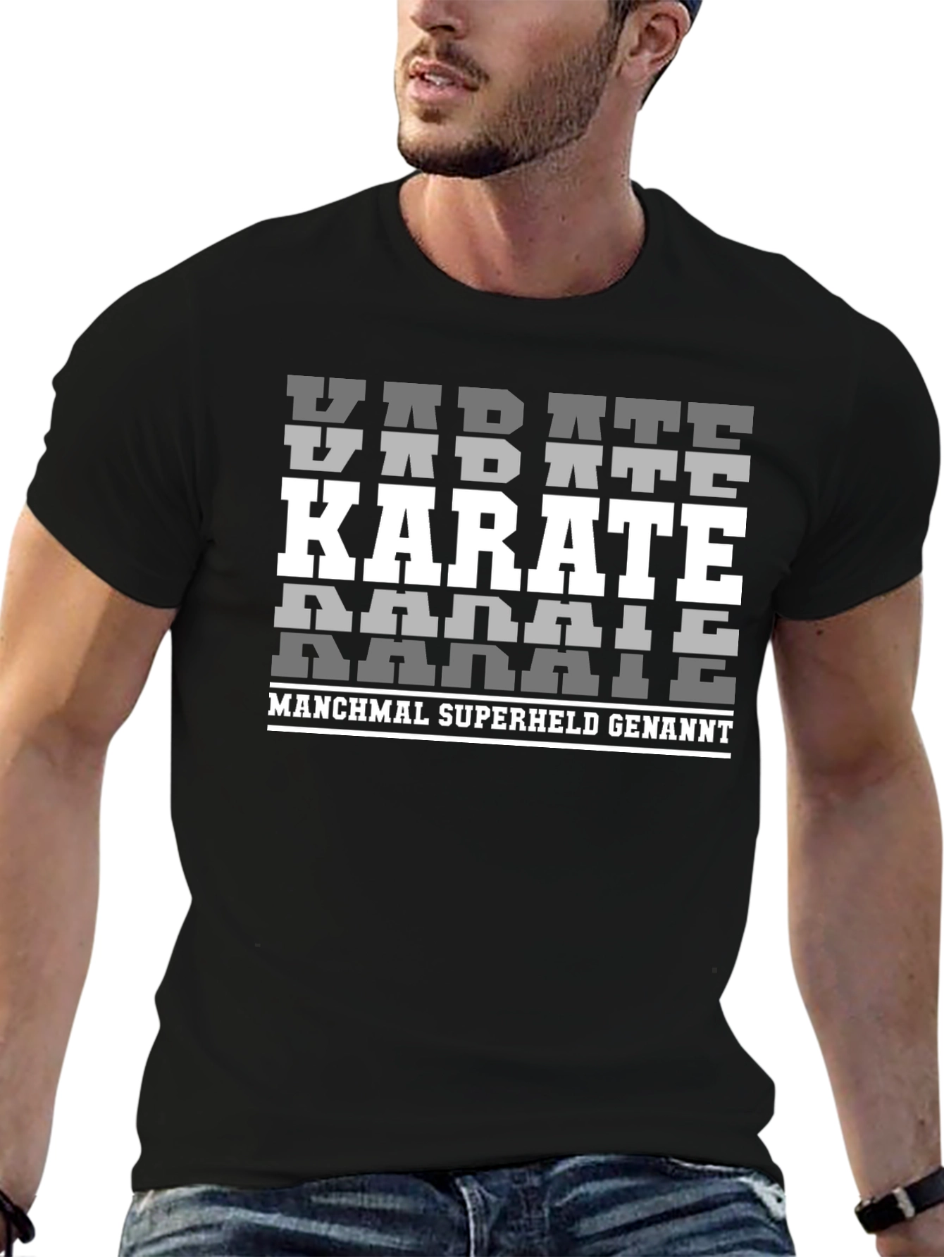 Karate Superheld Black T-Shirt