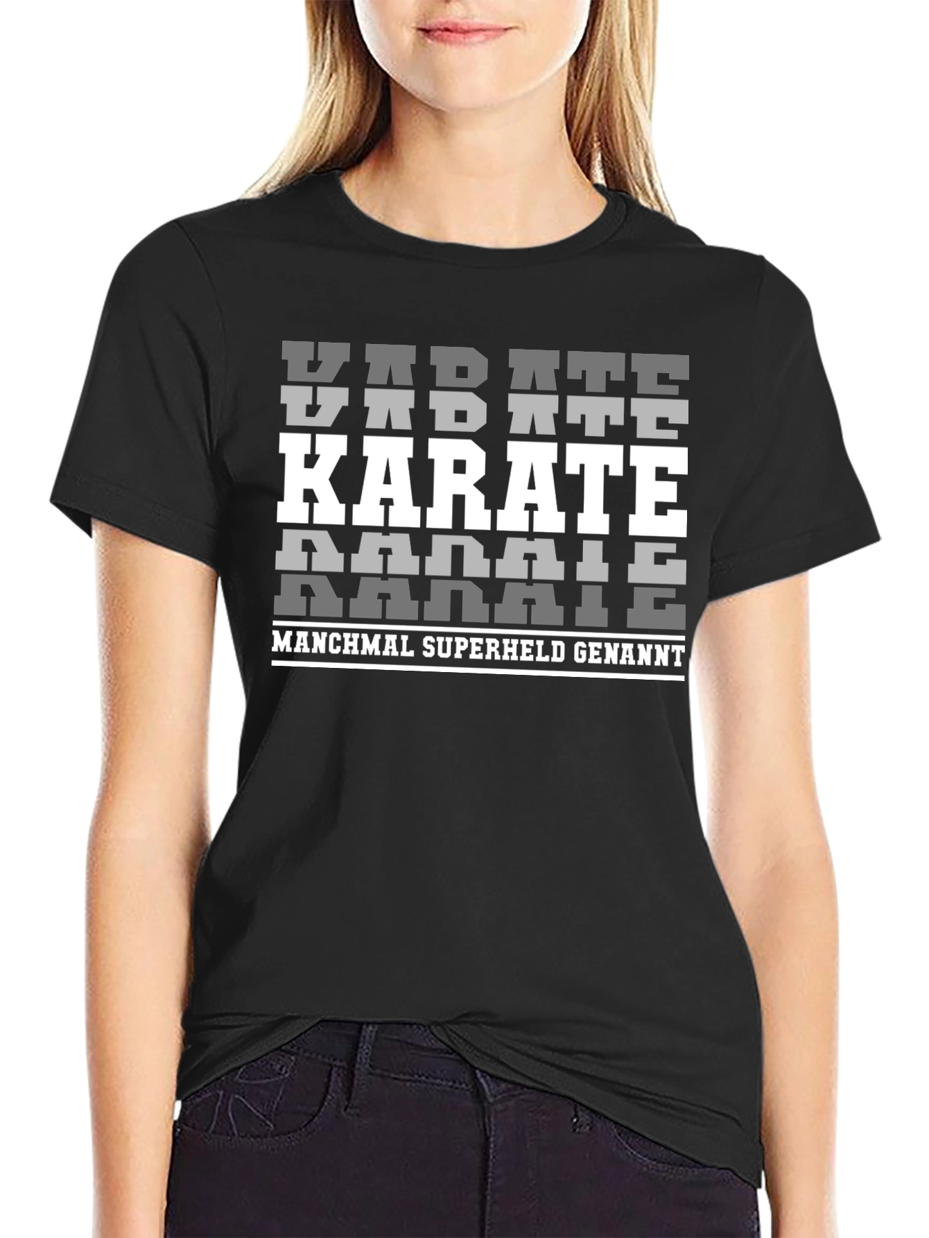 Karate Superheld Black T-Shirt