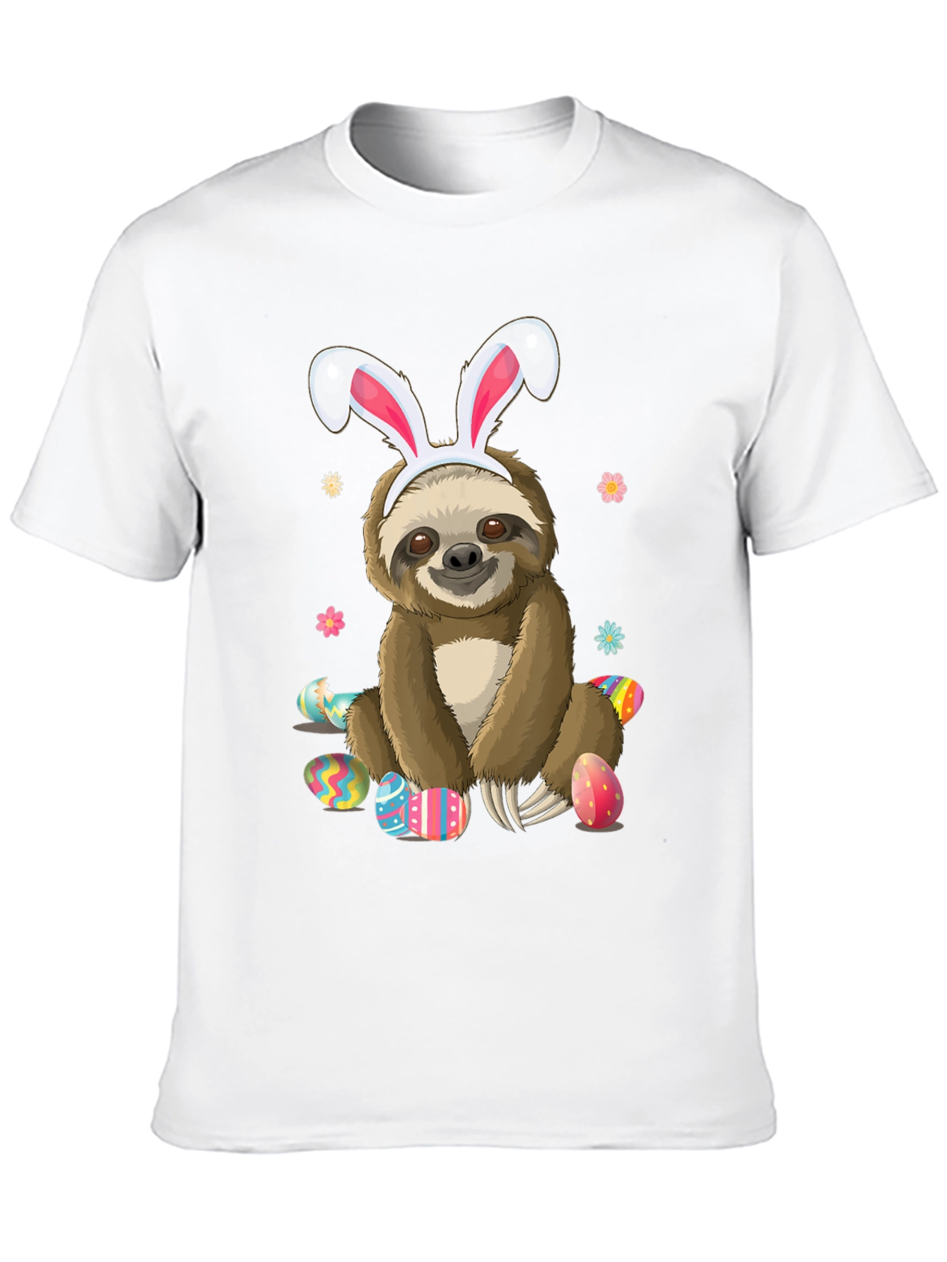 Easter Sloth T-Shirt - Cute Bunny Ears Holiday Tee