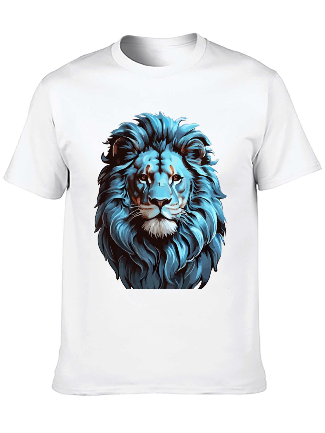 Cool Blue Lion Graphic Black T-Shirt
