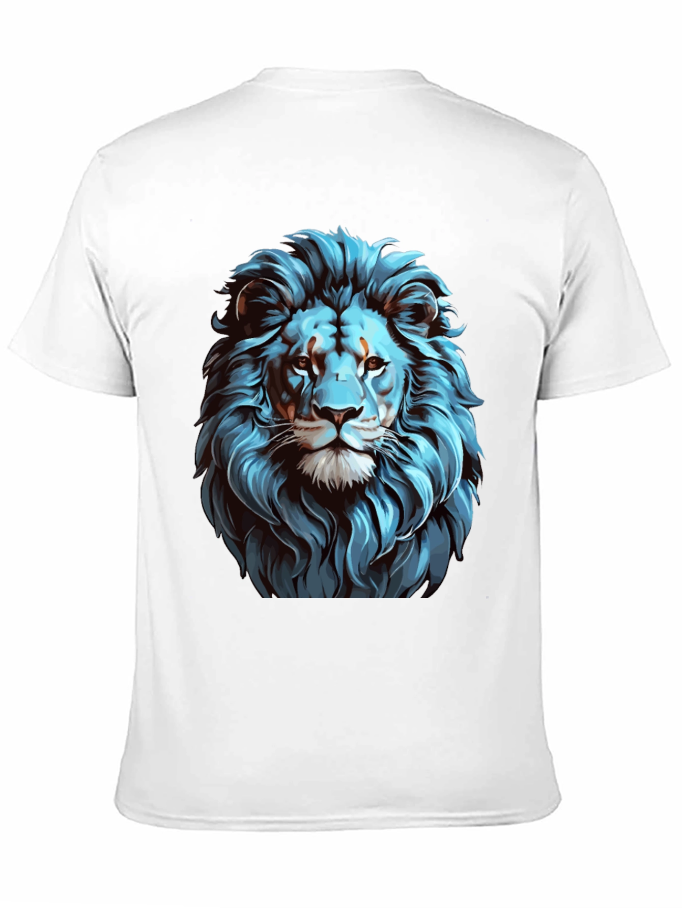 Cool Blue Lion Graphic Black T-Shirt