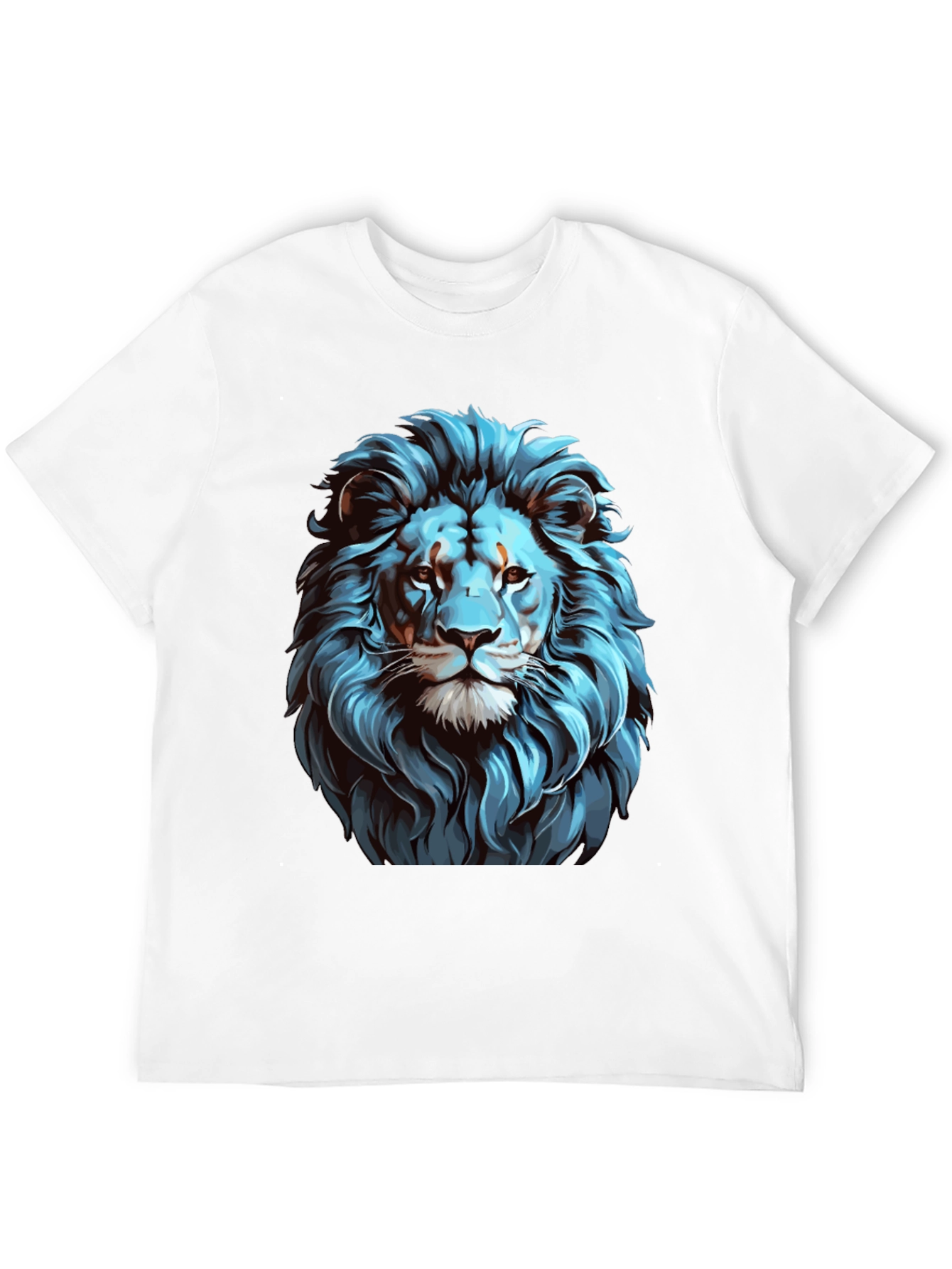 Cool Blue Lion Graphic Black T-Shirt