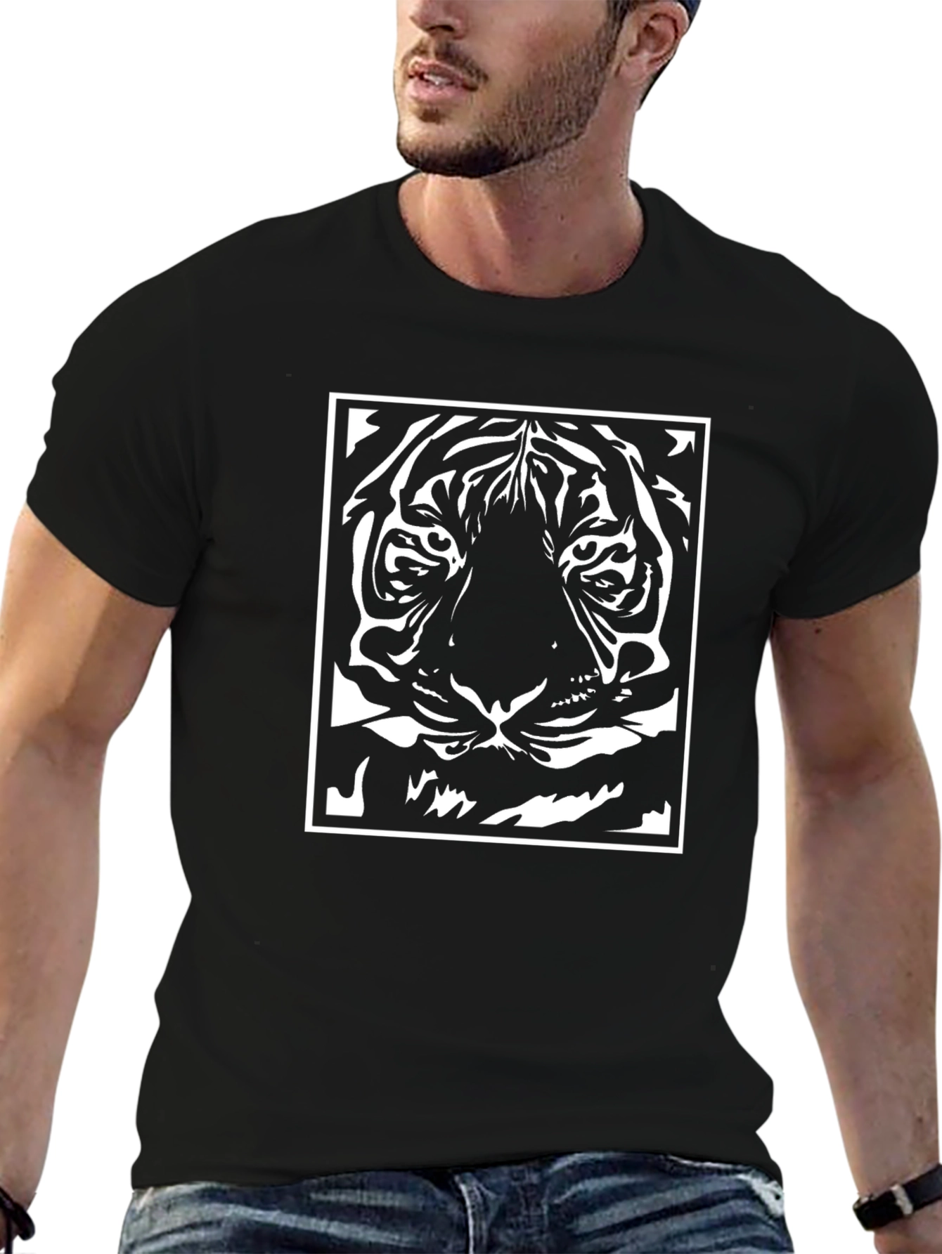 Bold Black Tiger Graphic Tee - Unique Style