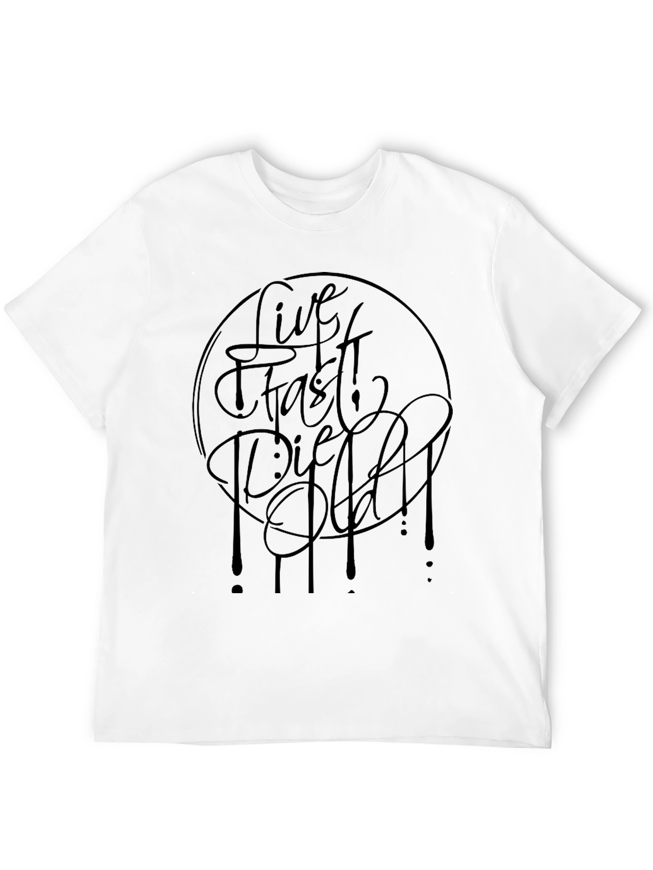 Live Fast Die Old Black Graphic Tee