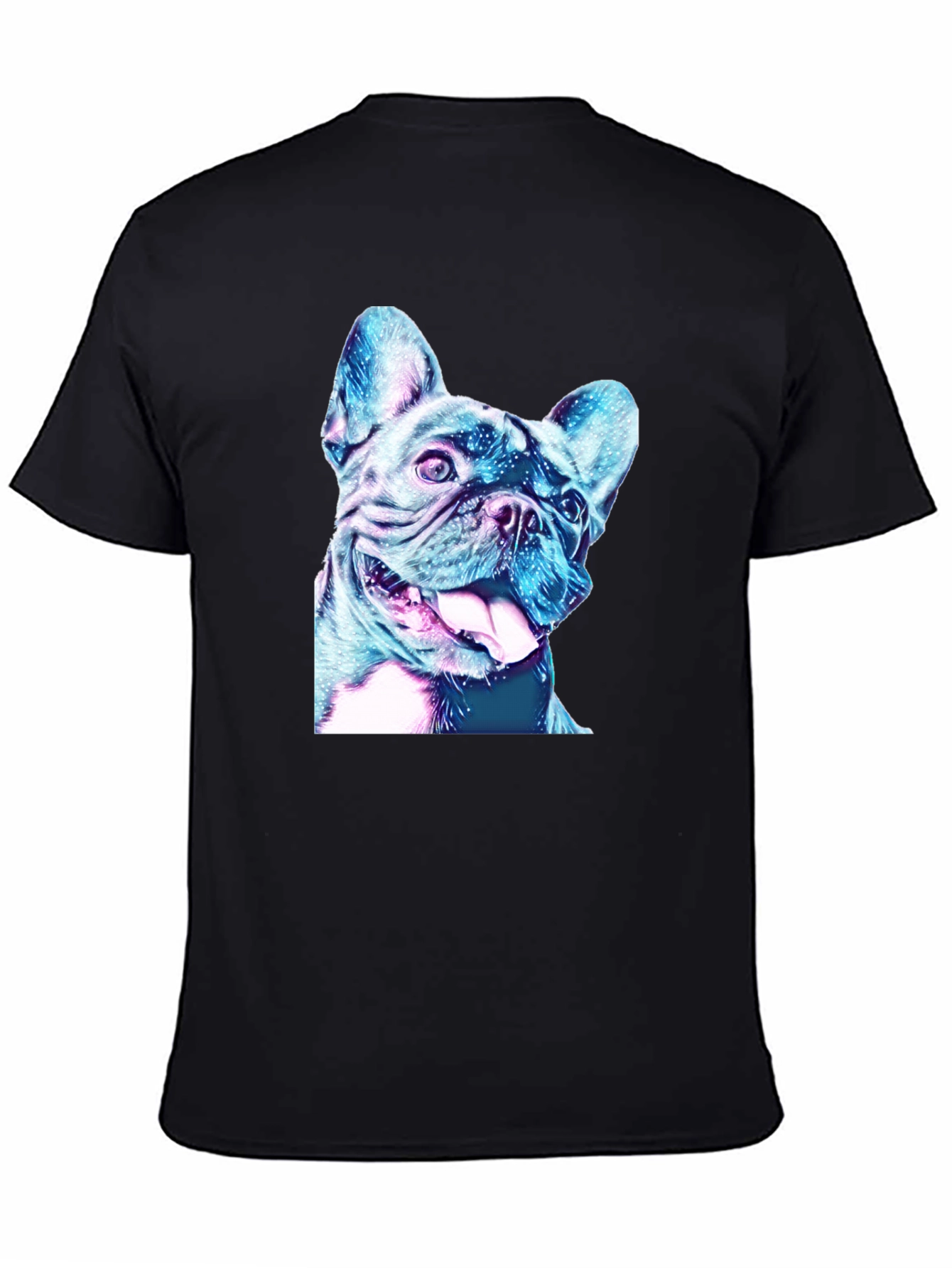 Dog Graphic Tee - Black Cotton Casual Shirt