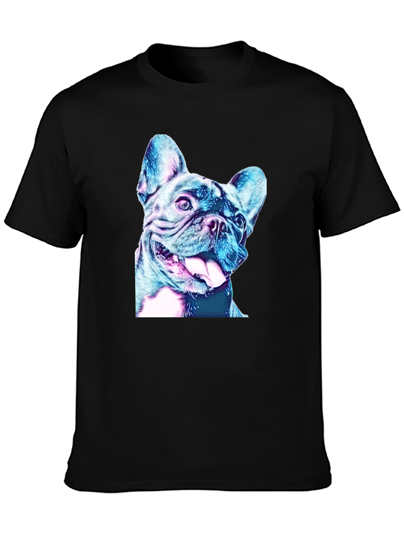 Dog Graphic Tee - Black Cotton Casual Shirt