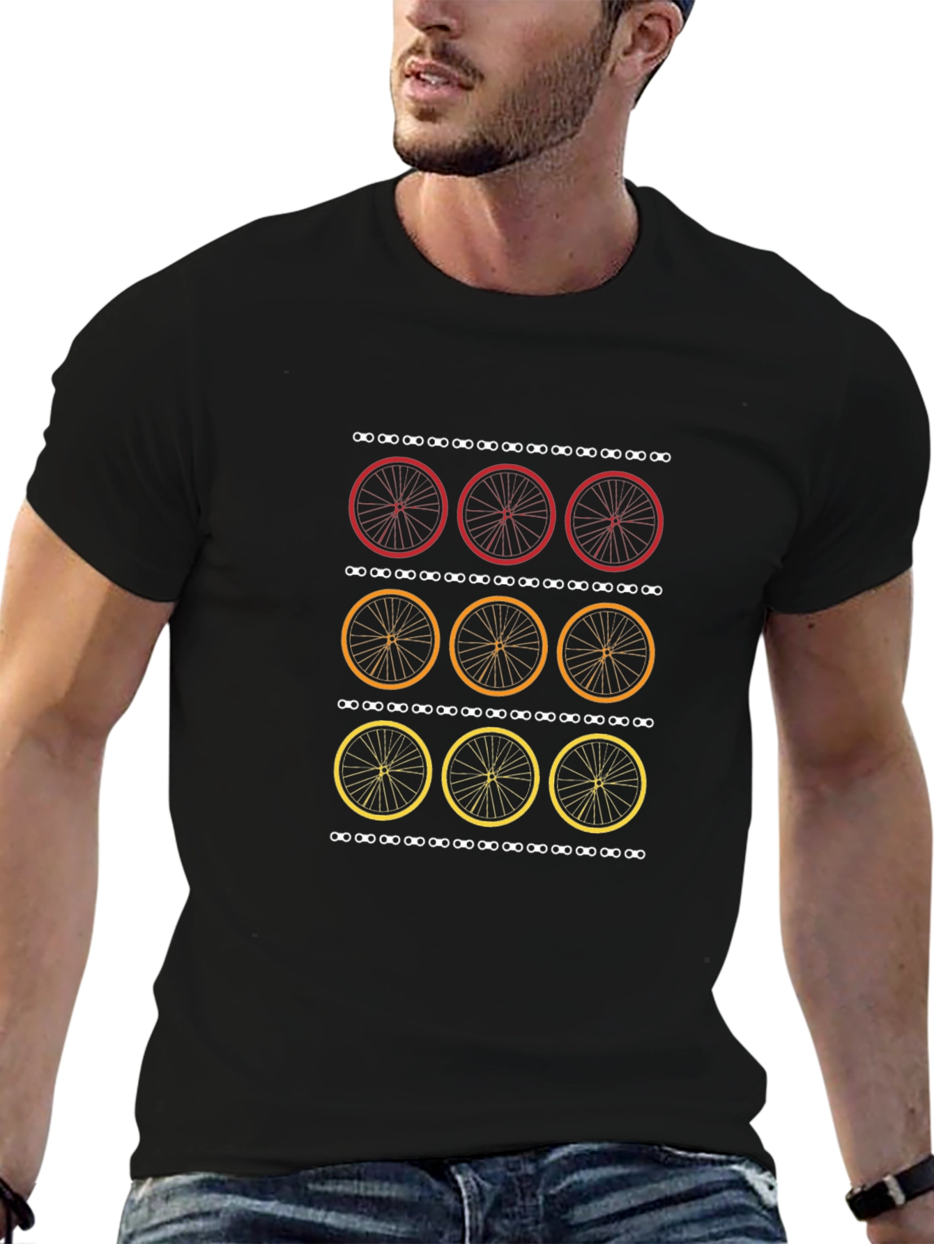 Cycle Wheels Graphic Tee - Black