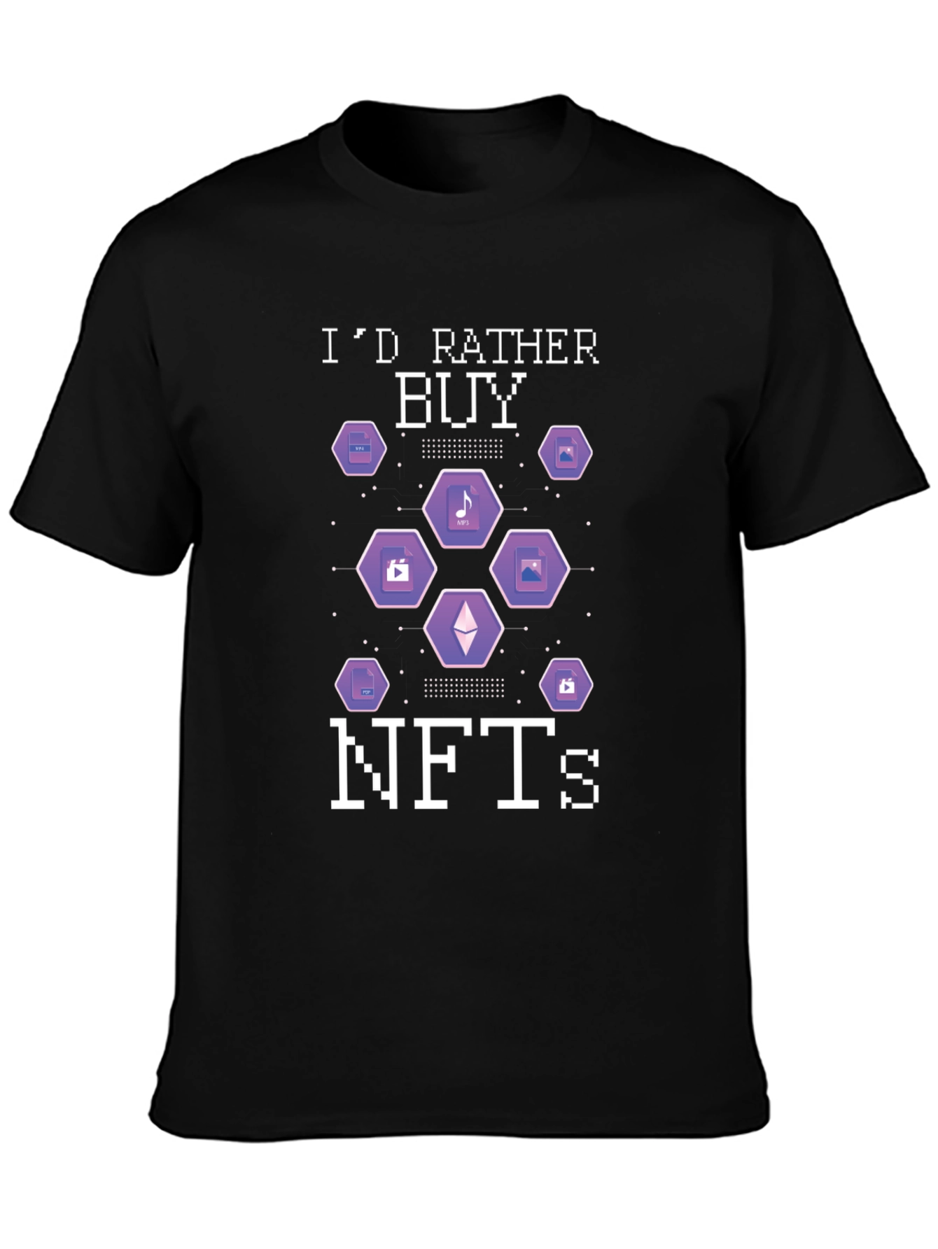 Id Rather Buy NFTs Black T-Shirt