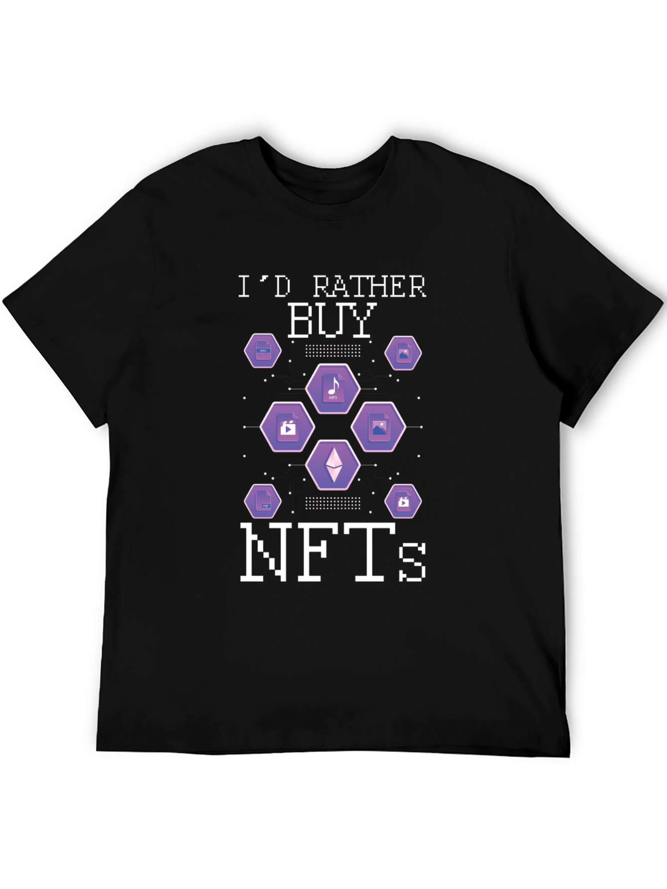 Id Rather Buy NFTs Black T-Shirt