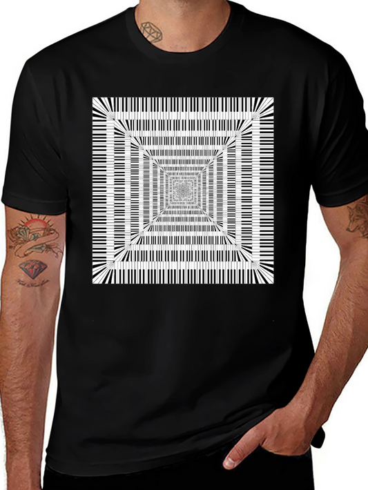 Optical Illusion Piano Keys Graphic Tee