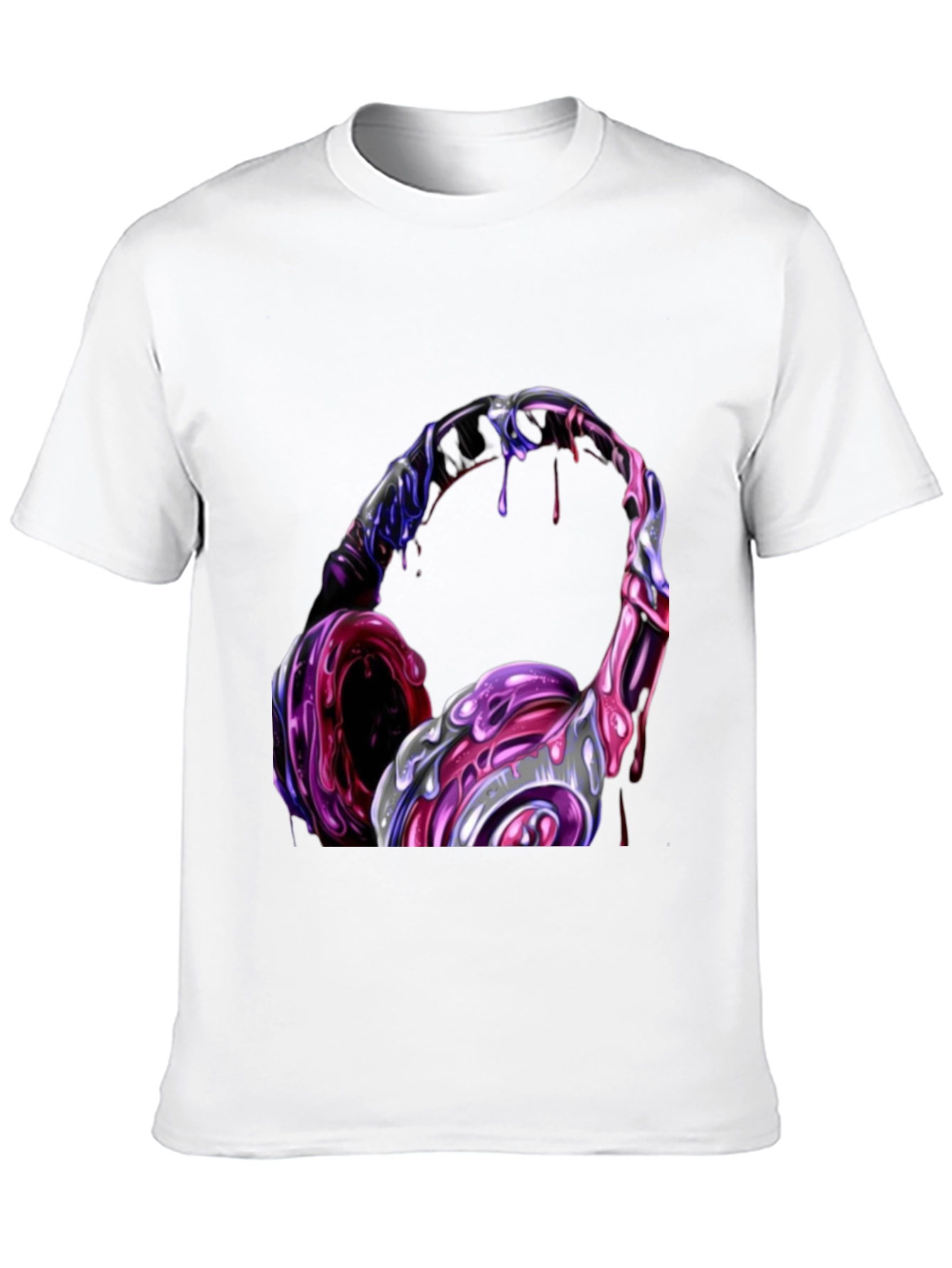 Cool Headphones Graphic Black T-Shirt
