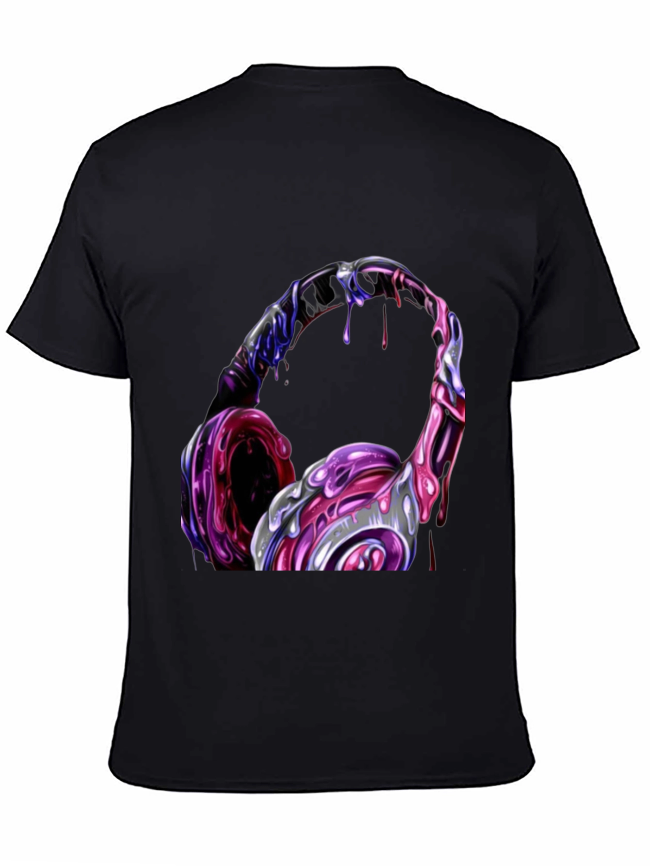Cool Headphones Graphic Black T-Shirt