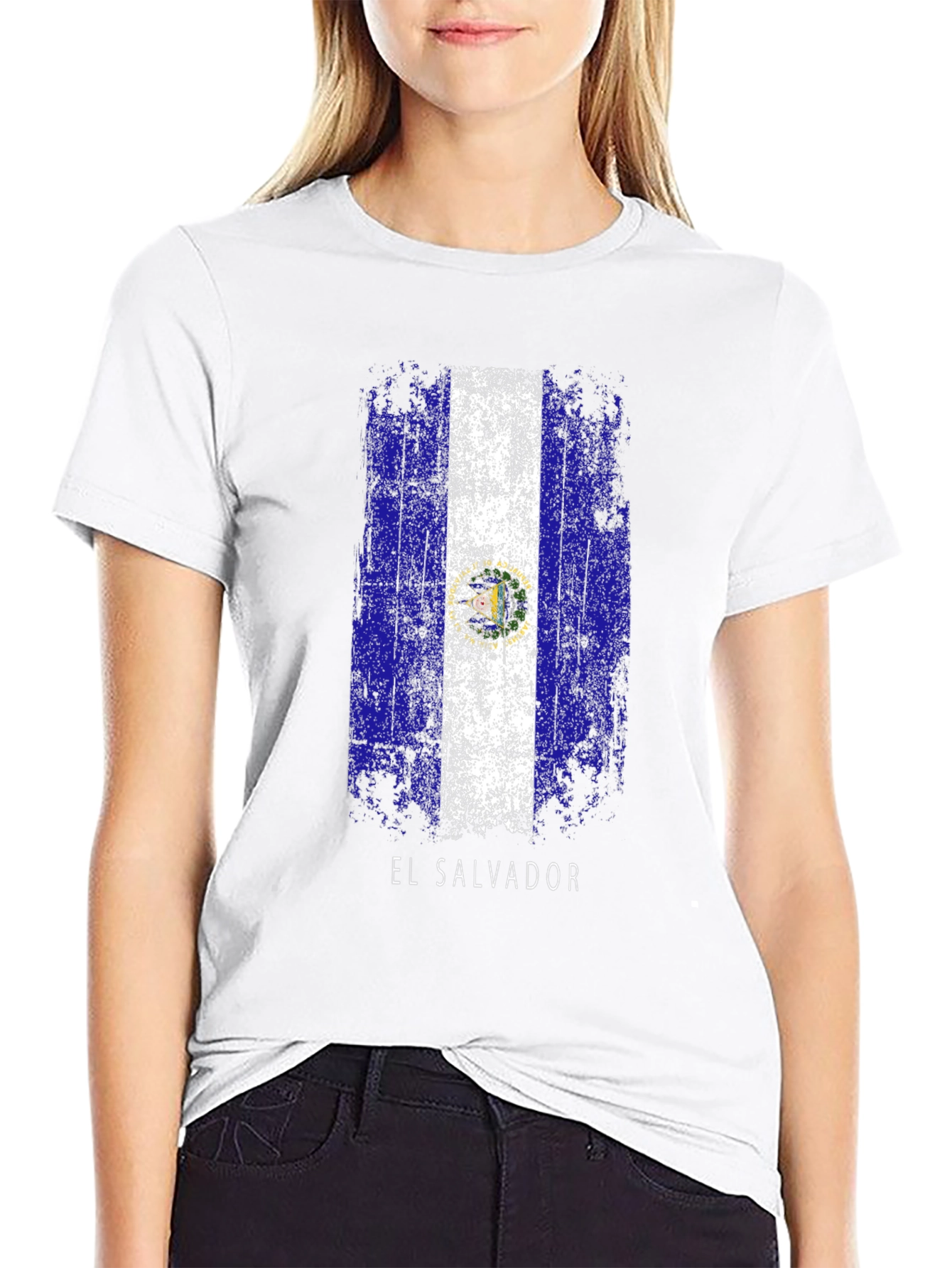 El Salvador Flag T-Shirt - Distressed Design