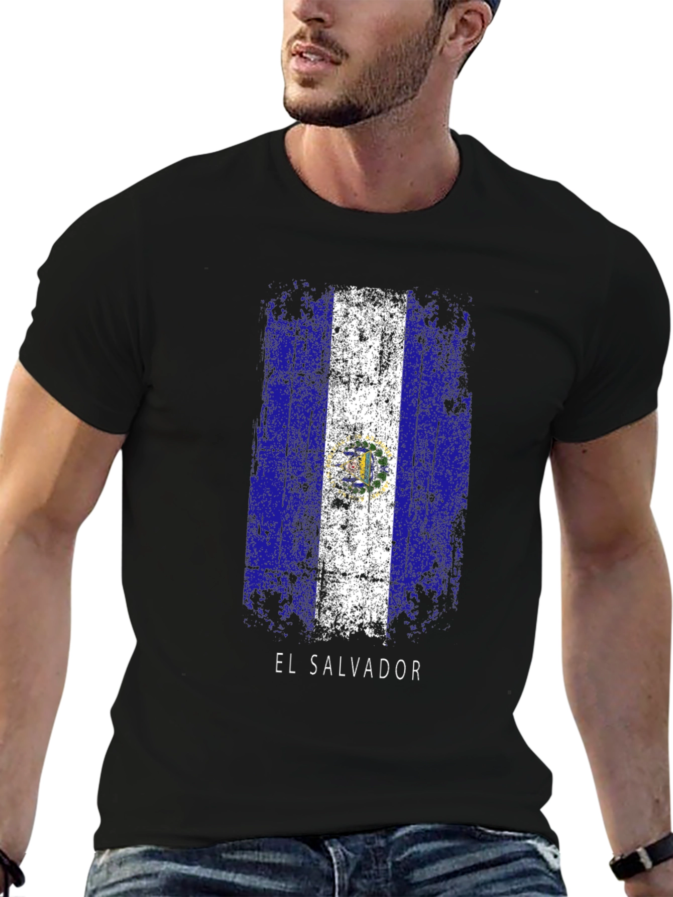 El Salvador Flag T-Shirt - Distressed Design