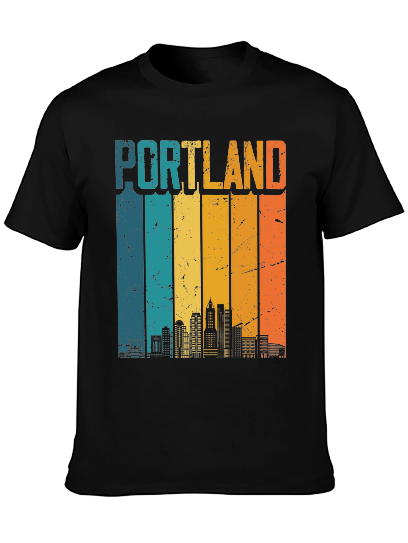 Retro Portland Skyline T-Shirt