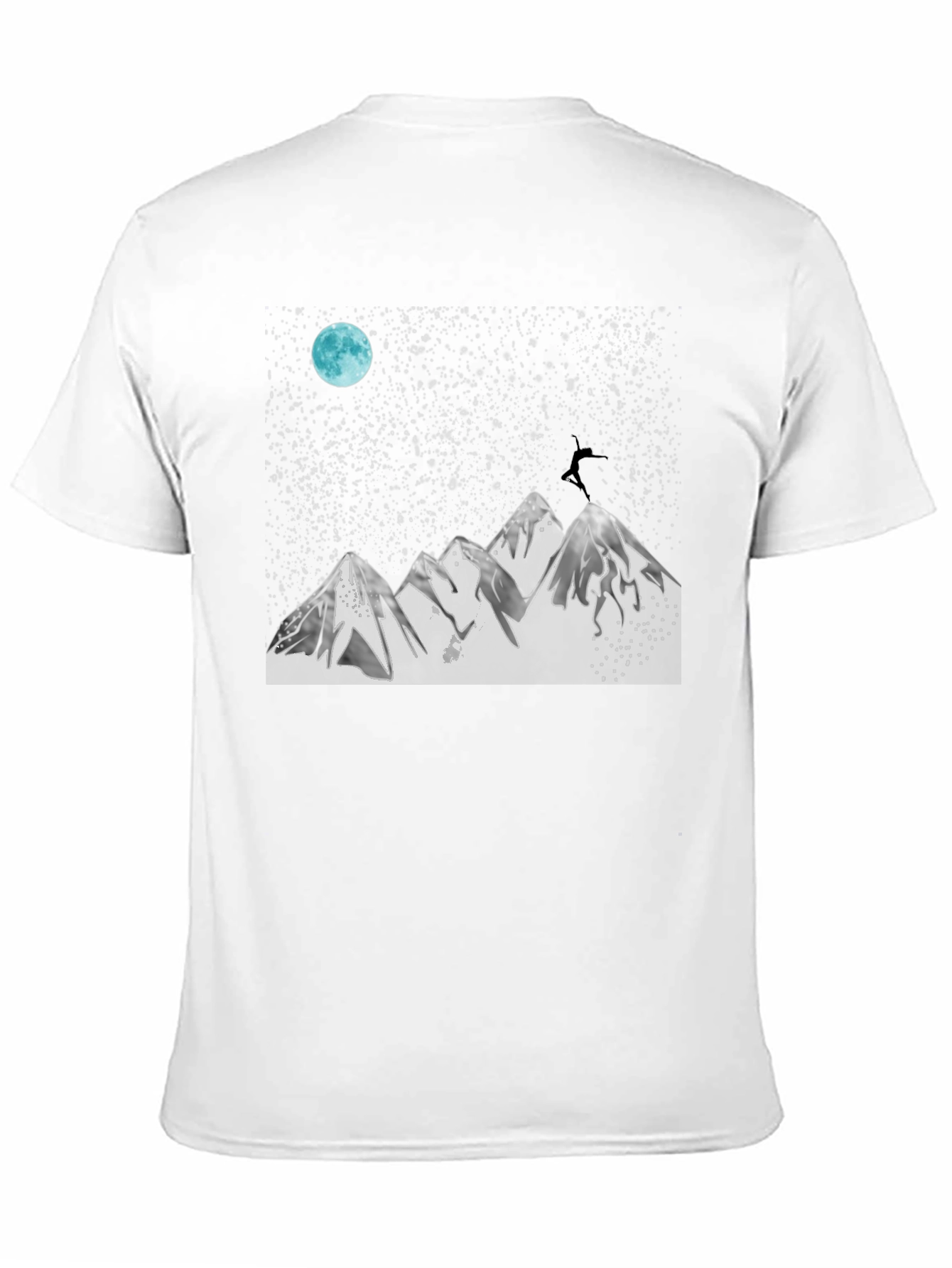 Night Sky Mountain Graphic Tee - Black Cotton Blend