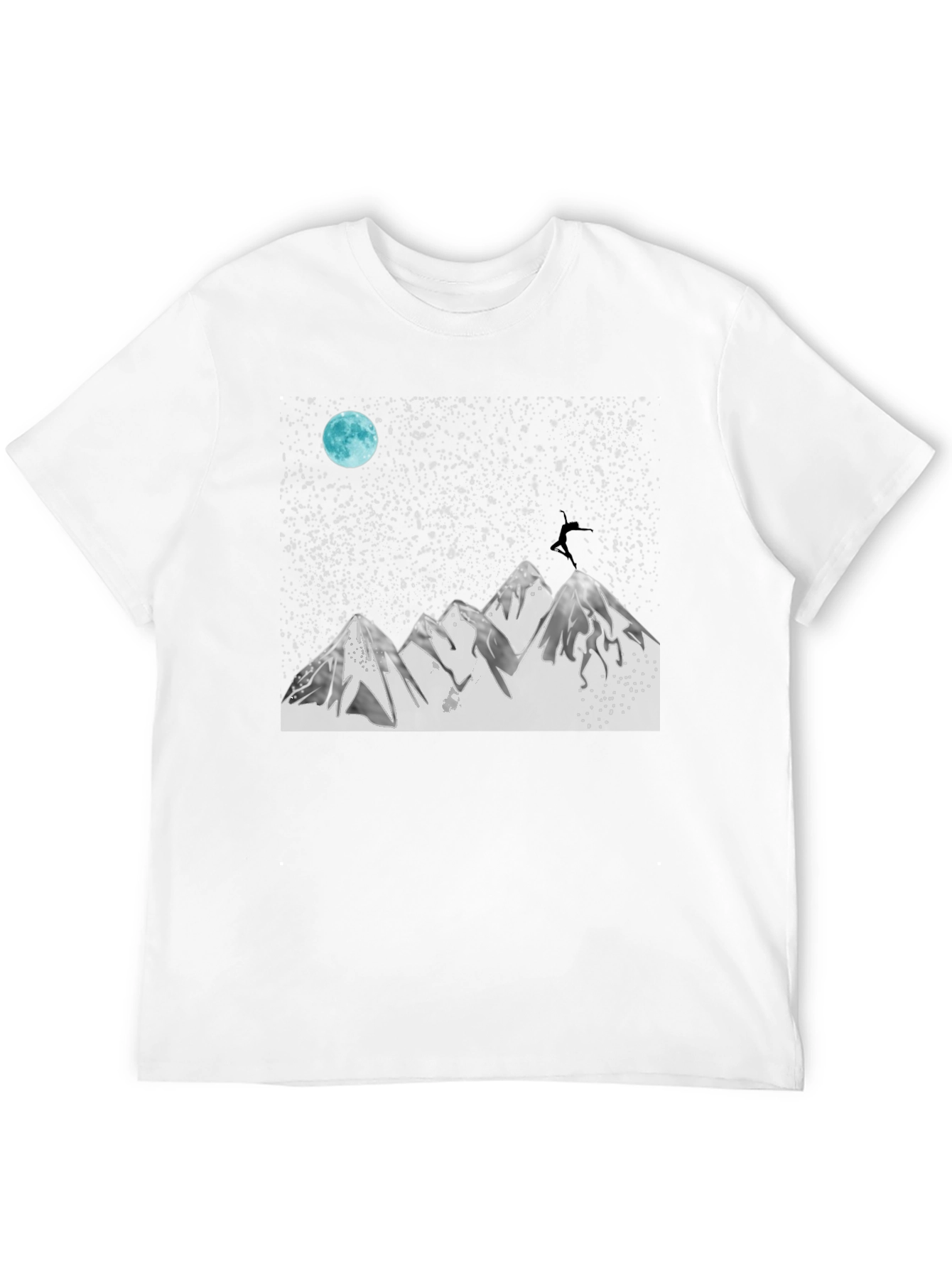 Night Sky Mountain Graphic Tee - Black Cotton Blend