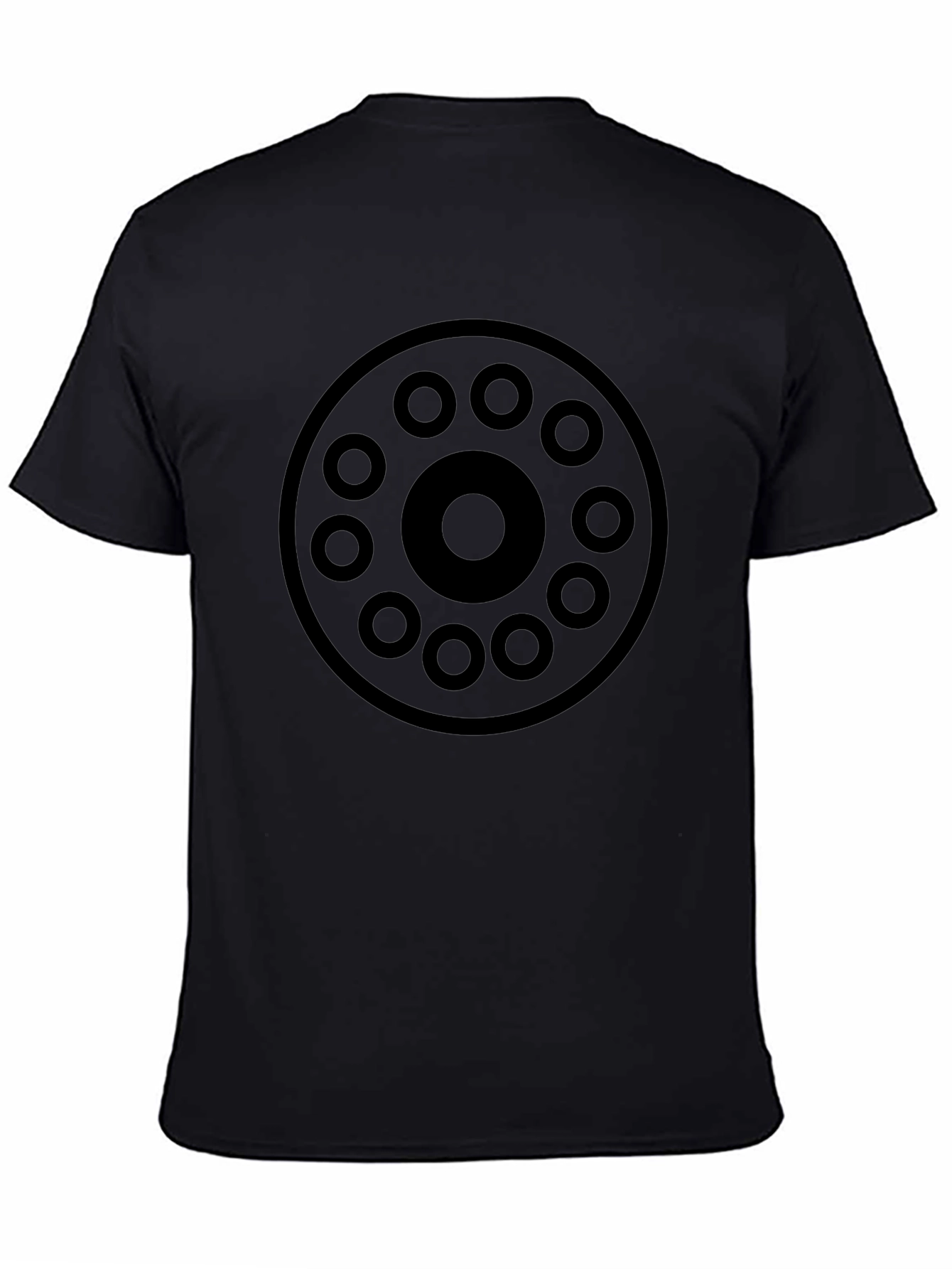 Retro Dial Black Graphic Tee - Classic Style