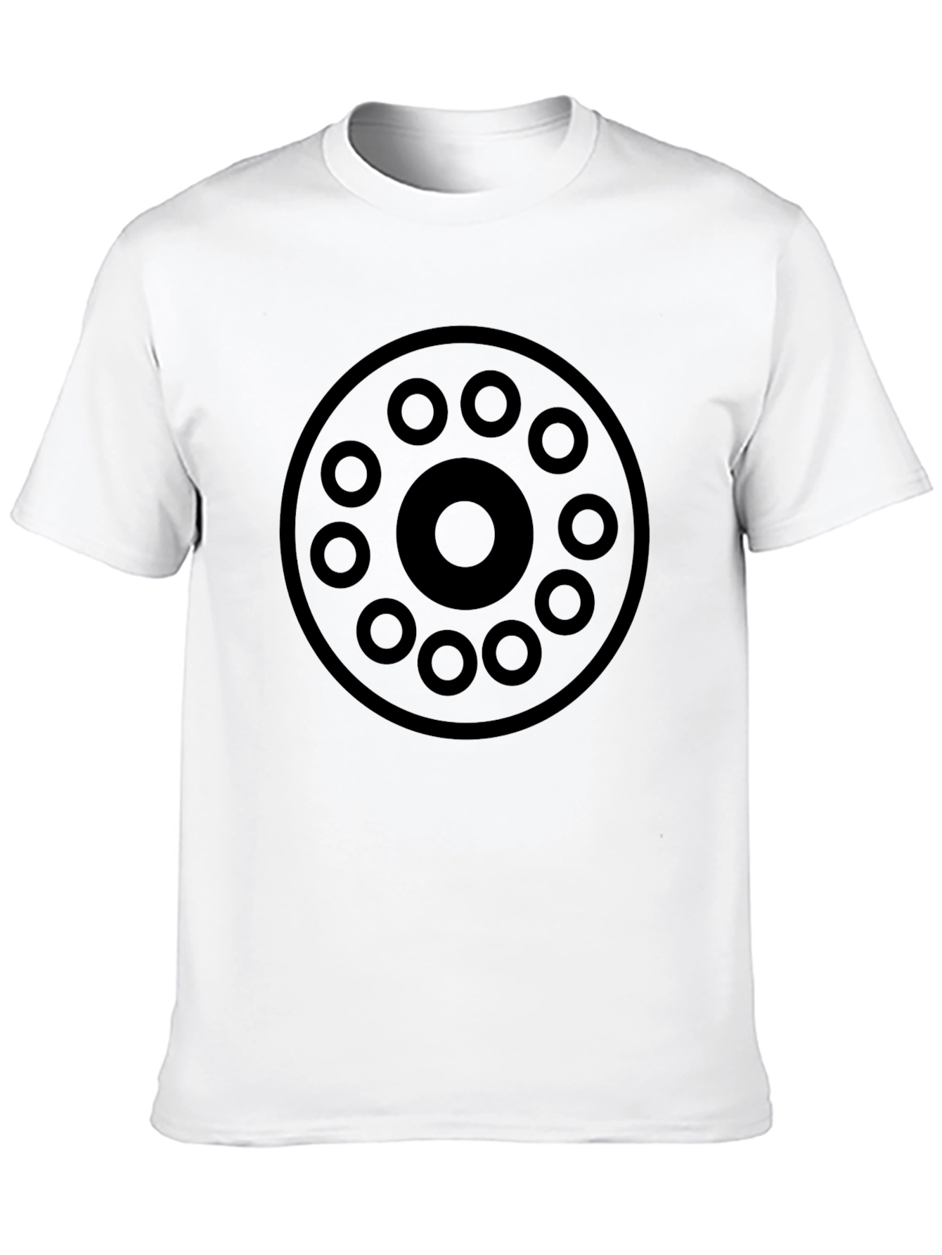 Retro Dial Black Graphic Tee - Classic Style