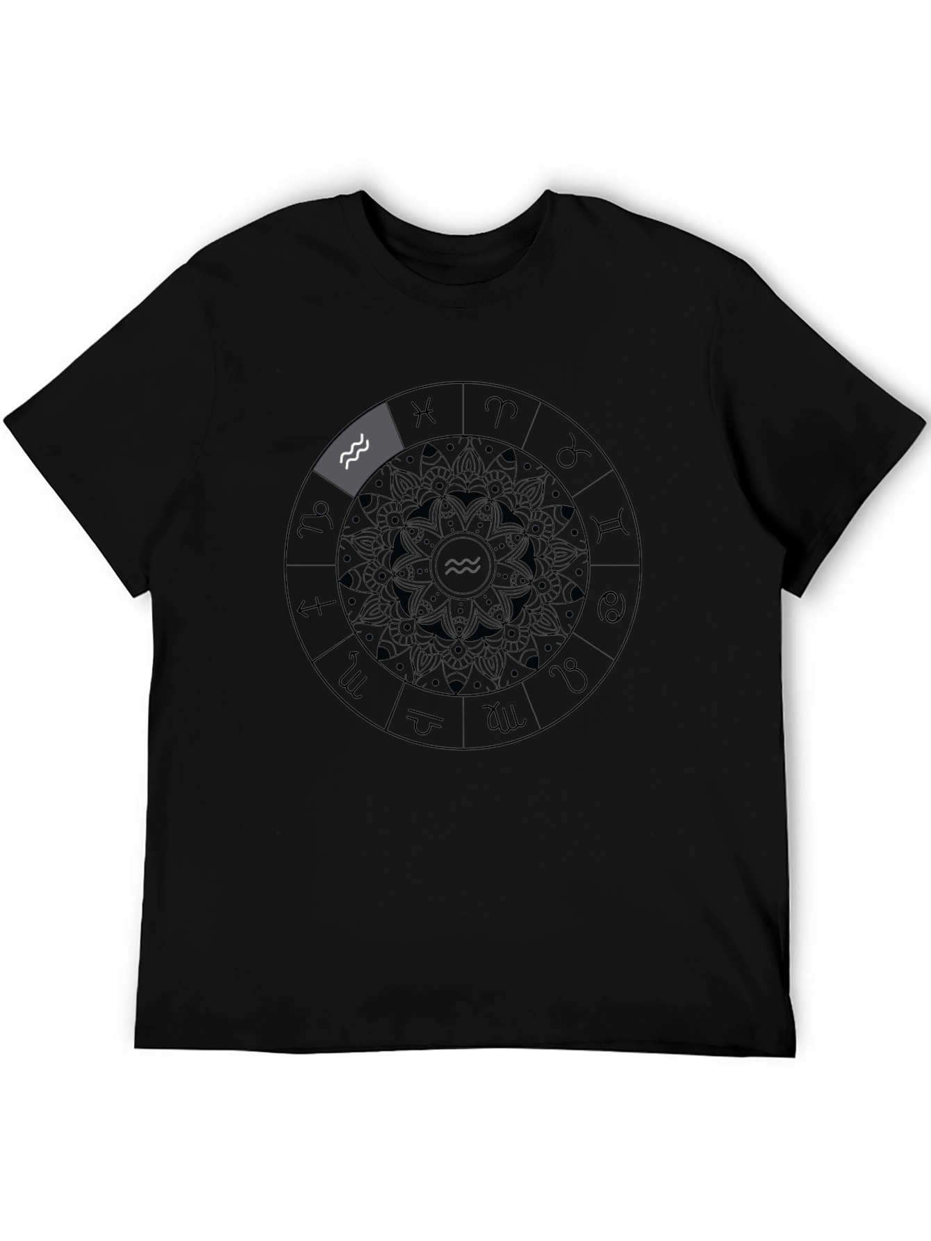 Aquarius Zodiac T-Shirt - Black Astrology Tee