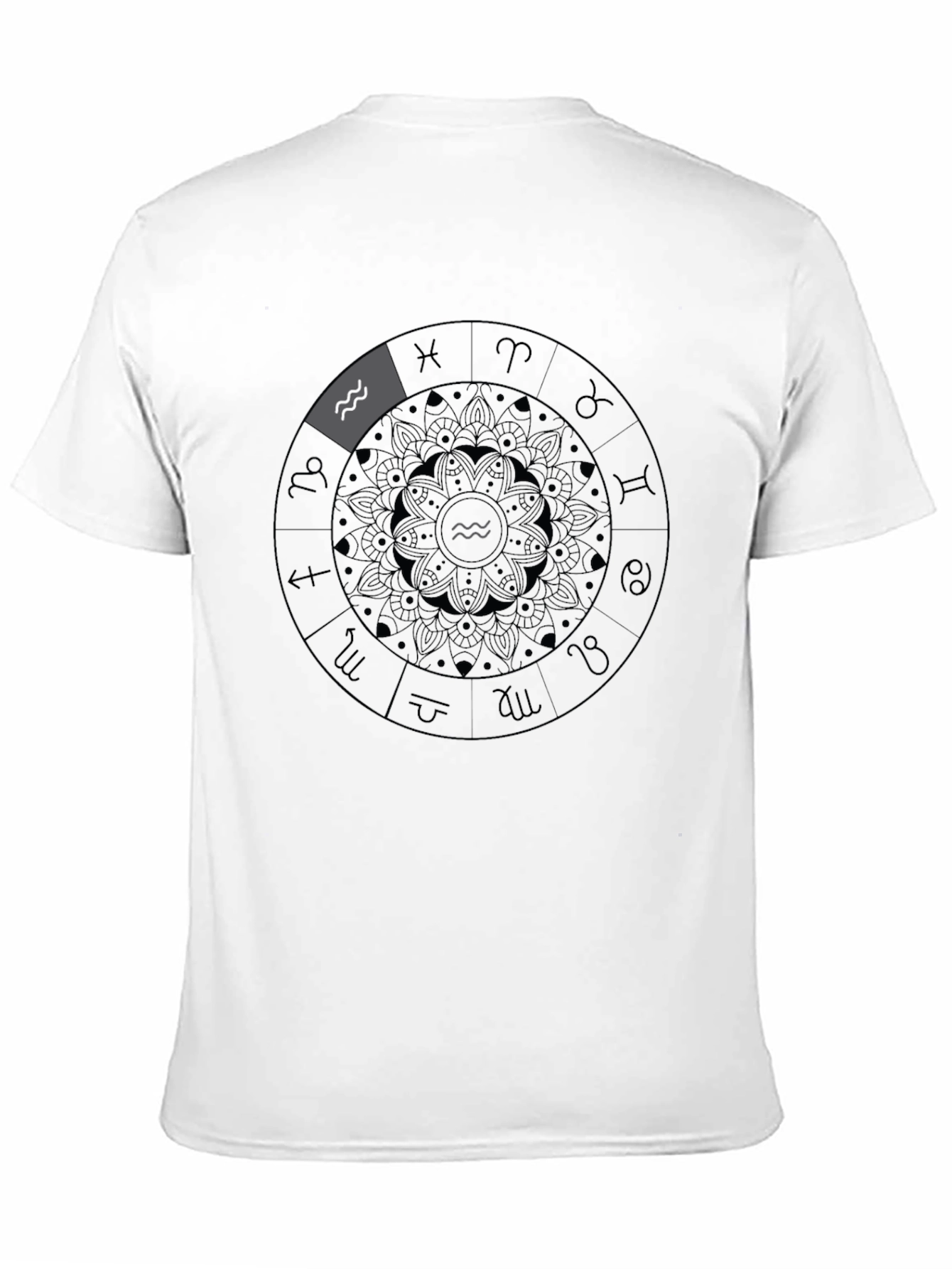 Aquarius Zodiac T-Shirt - Black Astrology Tee