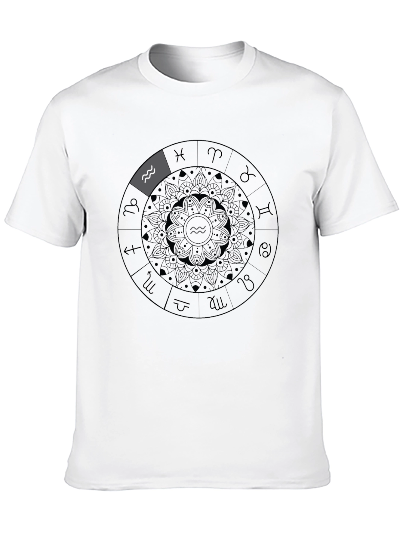 Aquarius Zodiac T-Shirt - Black Astrology Tee