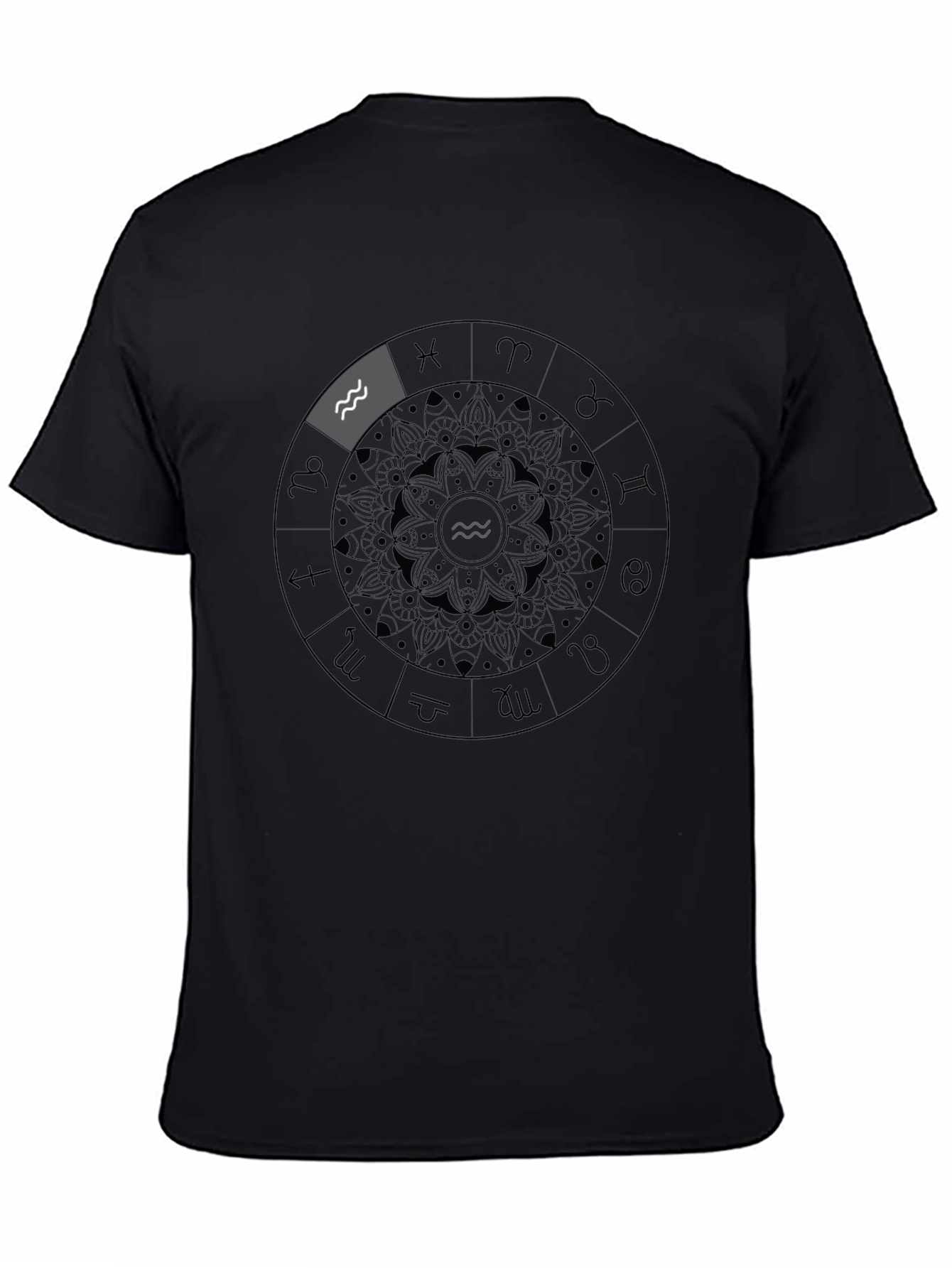 Aquarius Zodiac T-Shirt - Black Astrology Tee