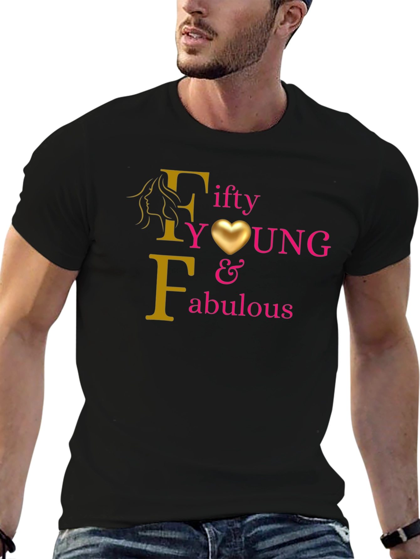 Fifty Young & Fabulous Black Graphic Tee
