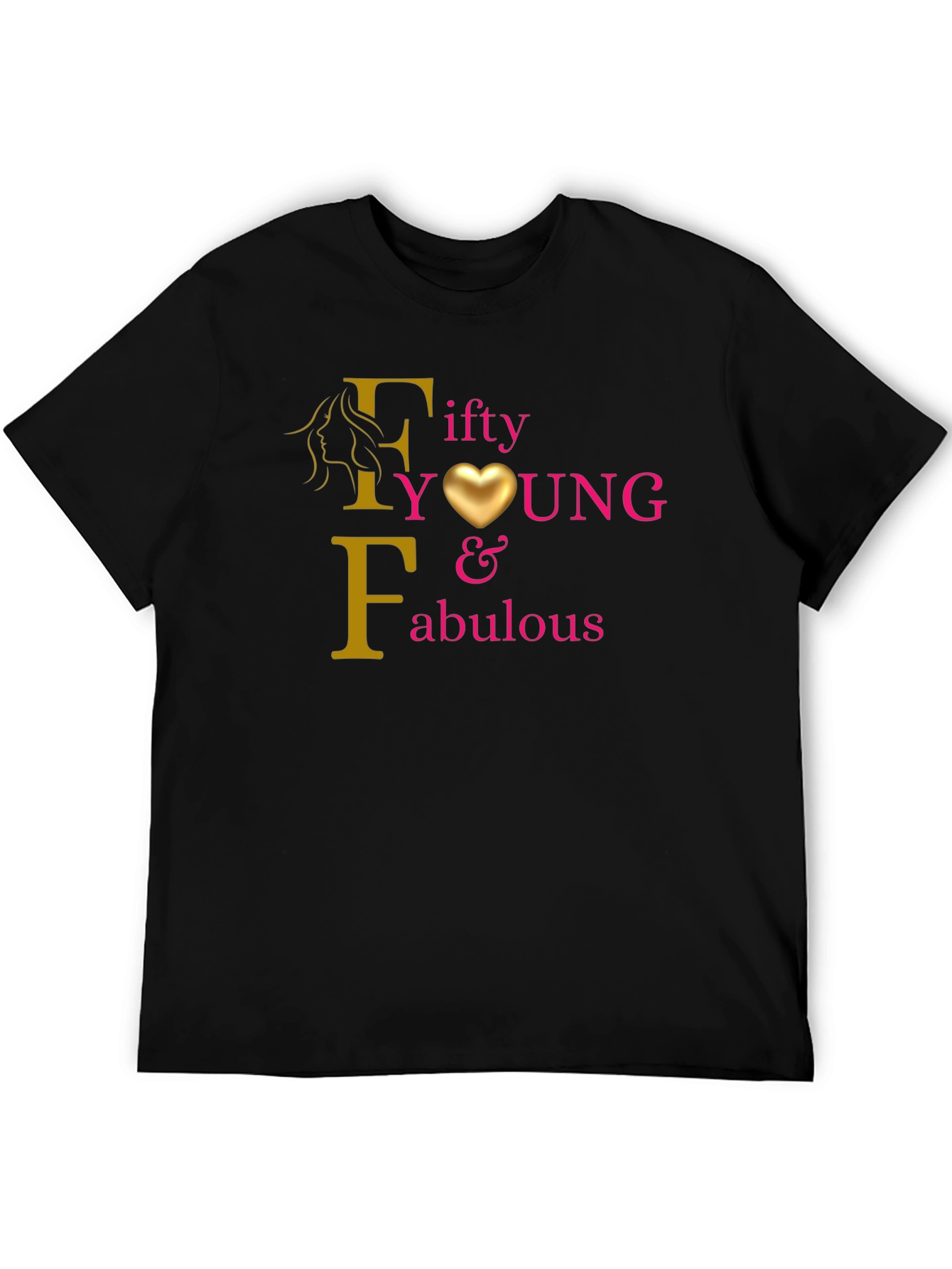 Fifty Young & Fabulous Black Graphic Tee