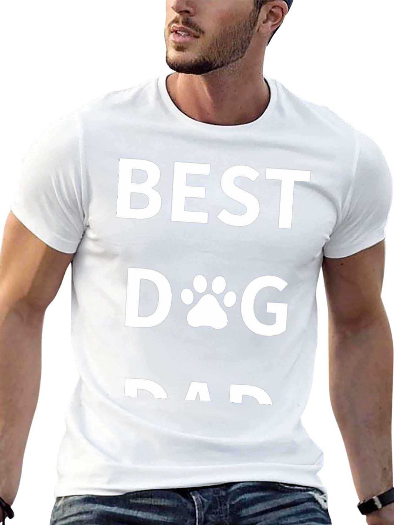 Best Dog Dad T-Shirt - Black Graphic Tee