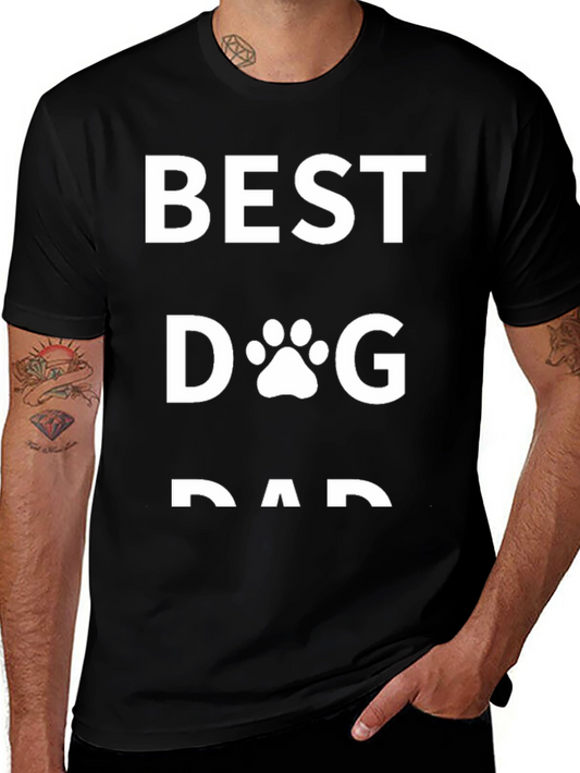Best Dog Dad T-Shirt - Black Graphic Tee