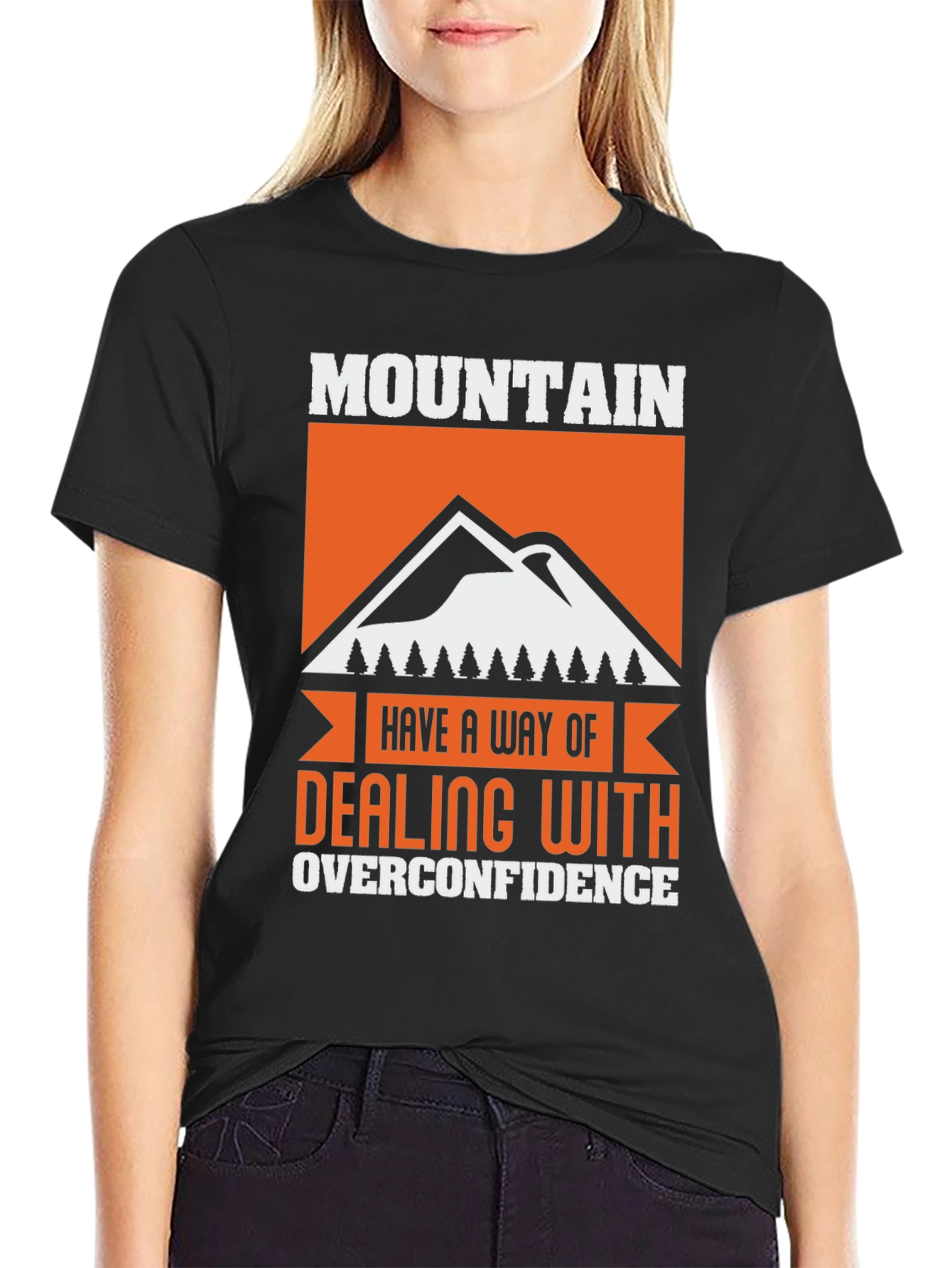 Mountain Overconfidence Graphic Tee - Black Cotton Blend