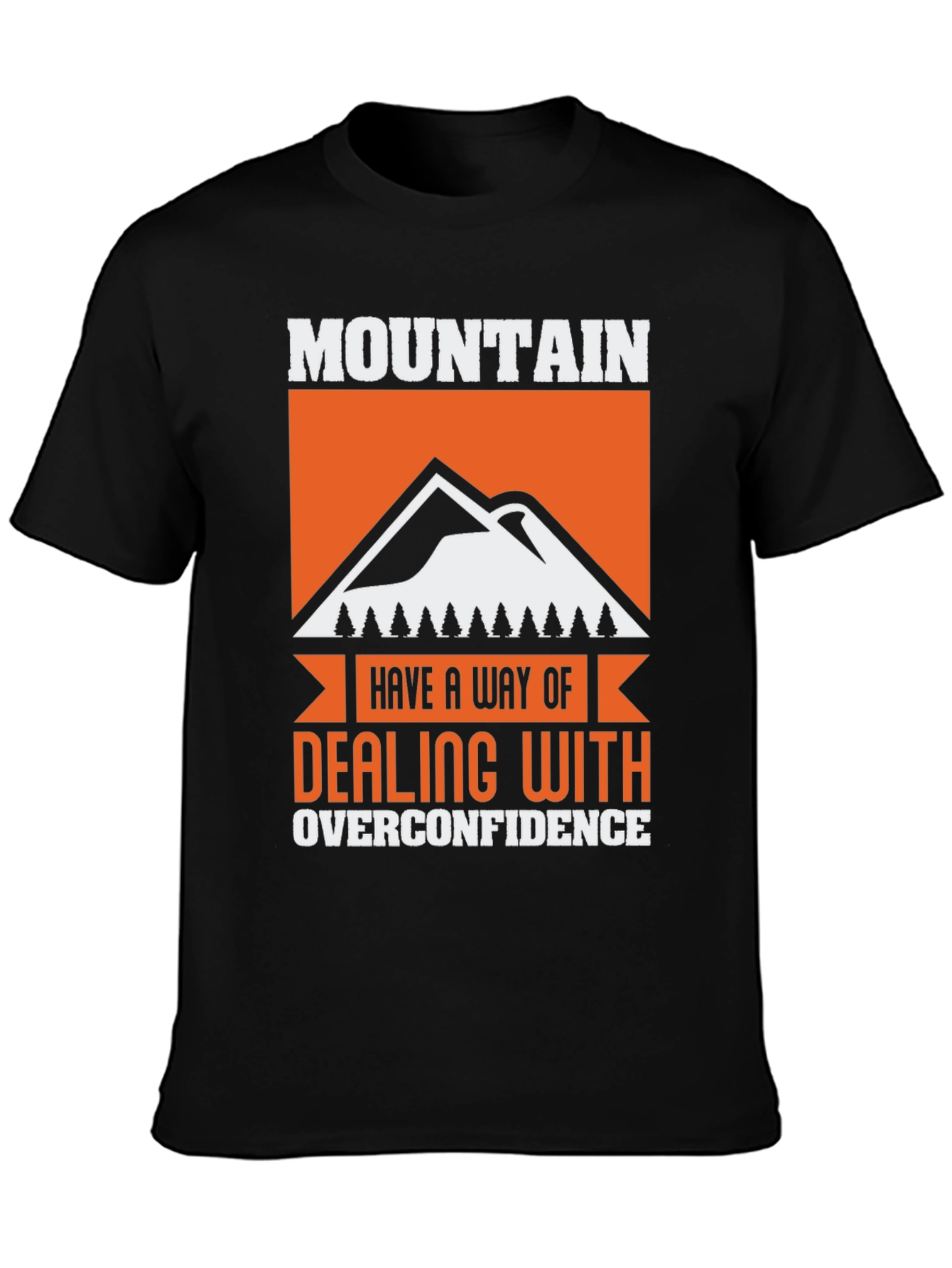 Mountain Overconfidence Graphic Tee - Black Cotton Blend