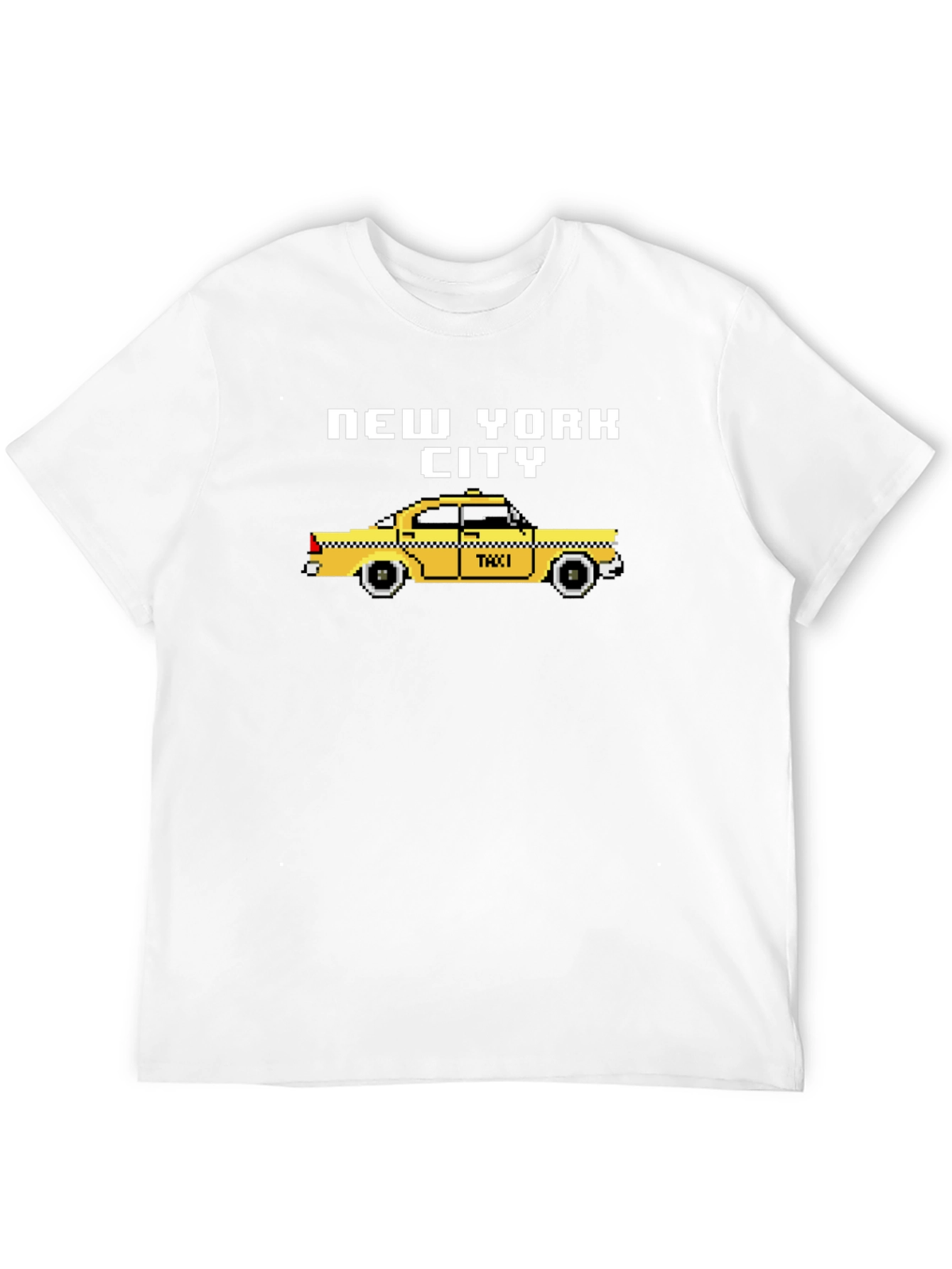 New York City Pixel Taxi Graphic T-Shirt