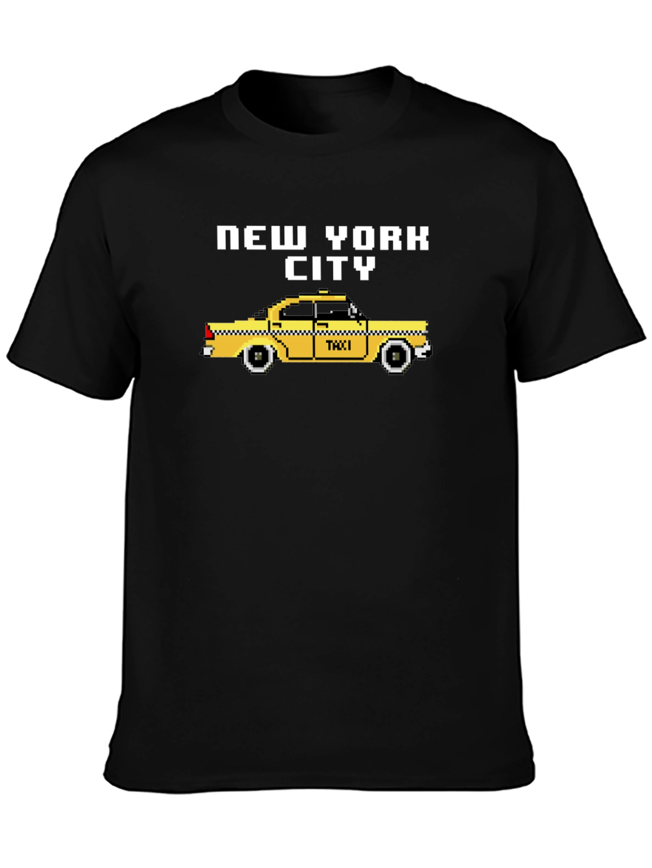 New York City Pixel Taxi Graphic T-Shirt