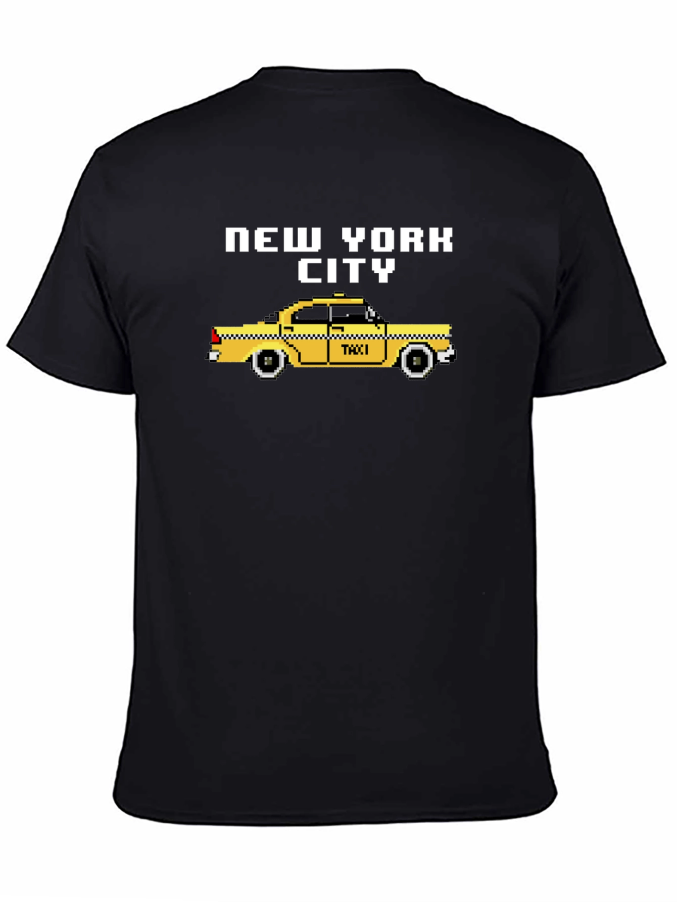 New York City Pixel Taxi Graphic T-Shirt