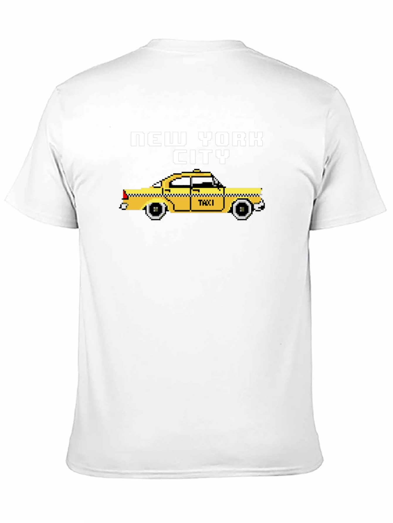 New York City Pixel Taxi Graphic T-Shirt