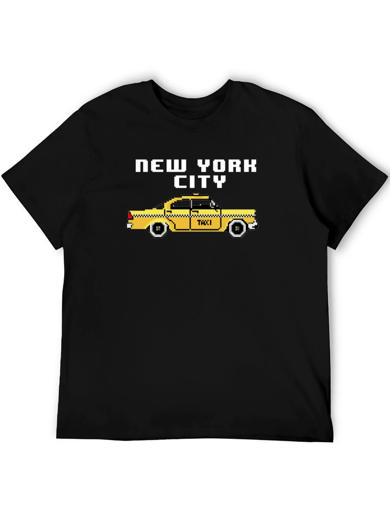 New York City Pixel Taxi Graphic T-Shirt