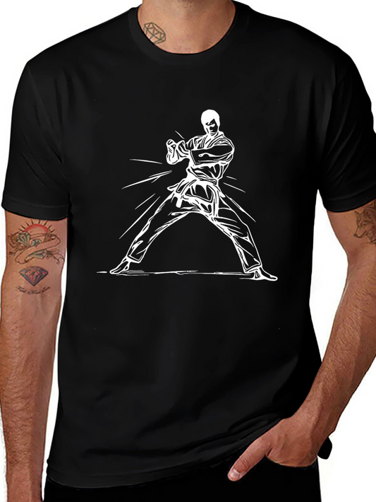 Karate Pose Graphic Tee - Black