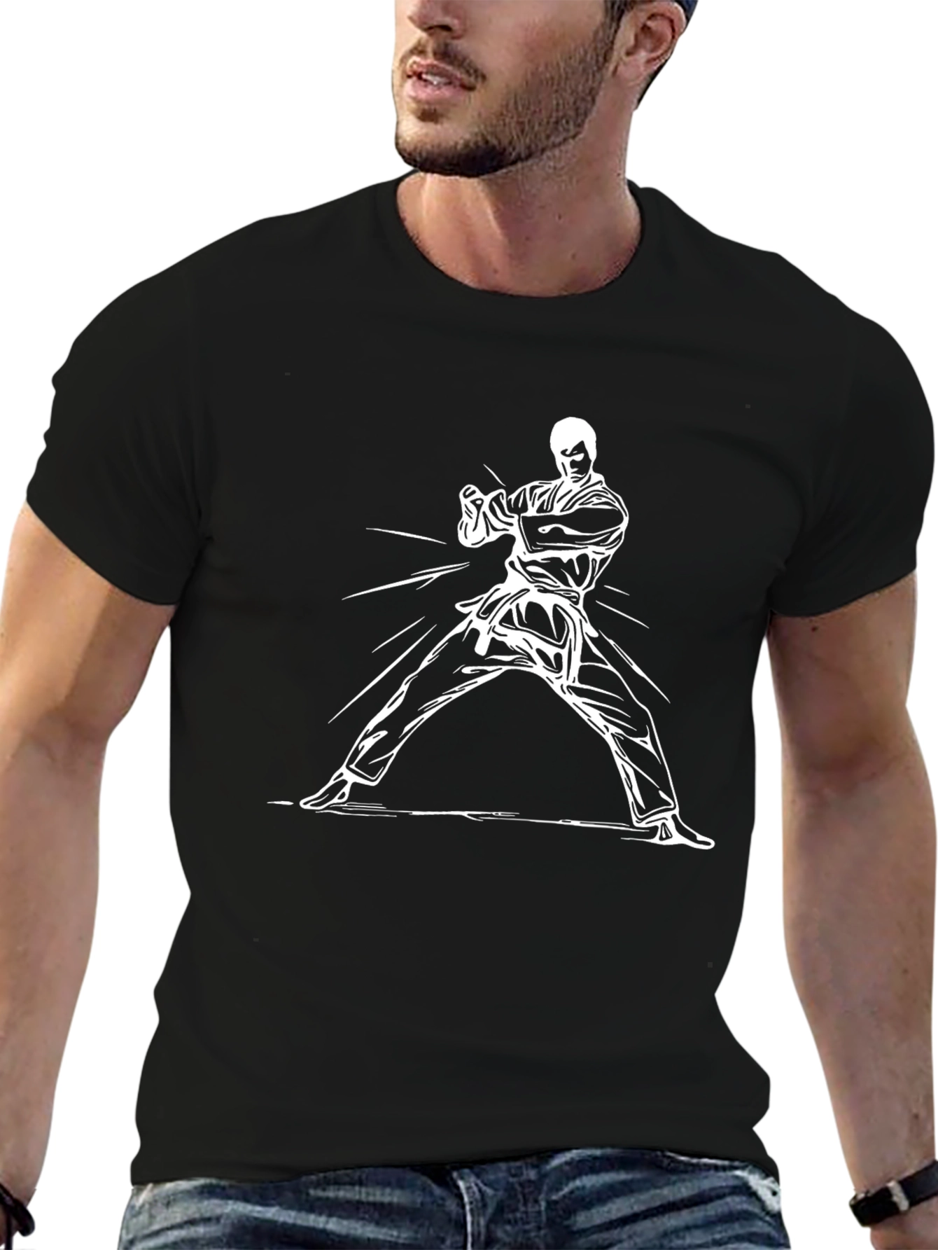 Karate Pose Graphic Tee - Black