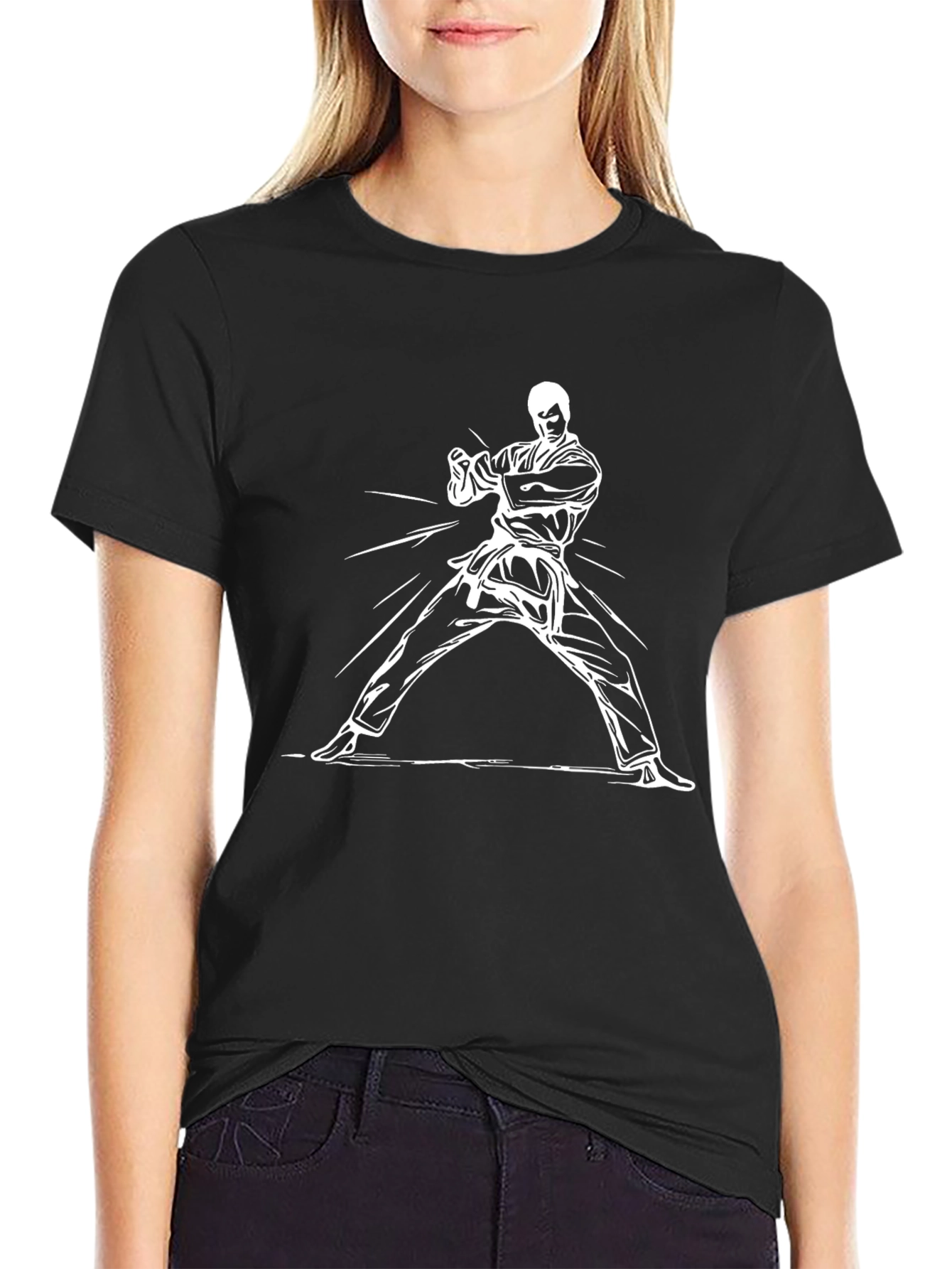 Karate Pose Graphic Tee - Black