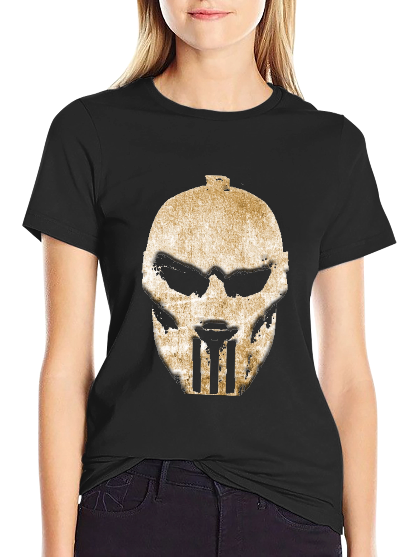 Masked Vigilante Graphic Tee - Black Cotton