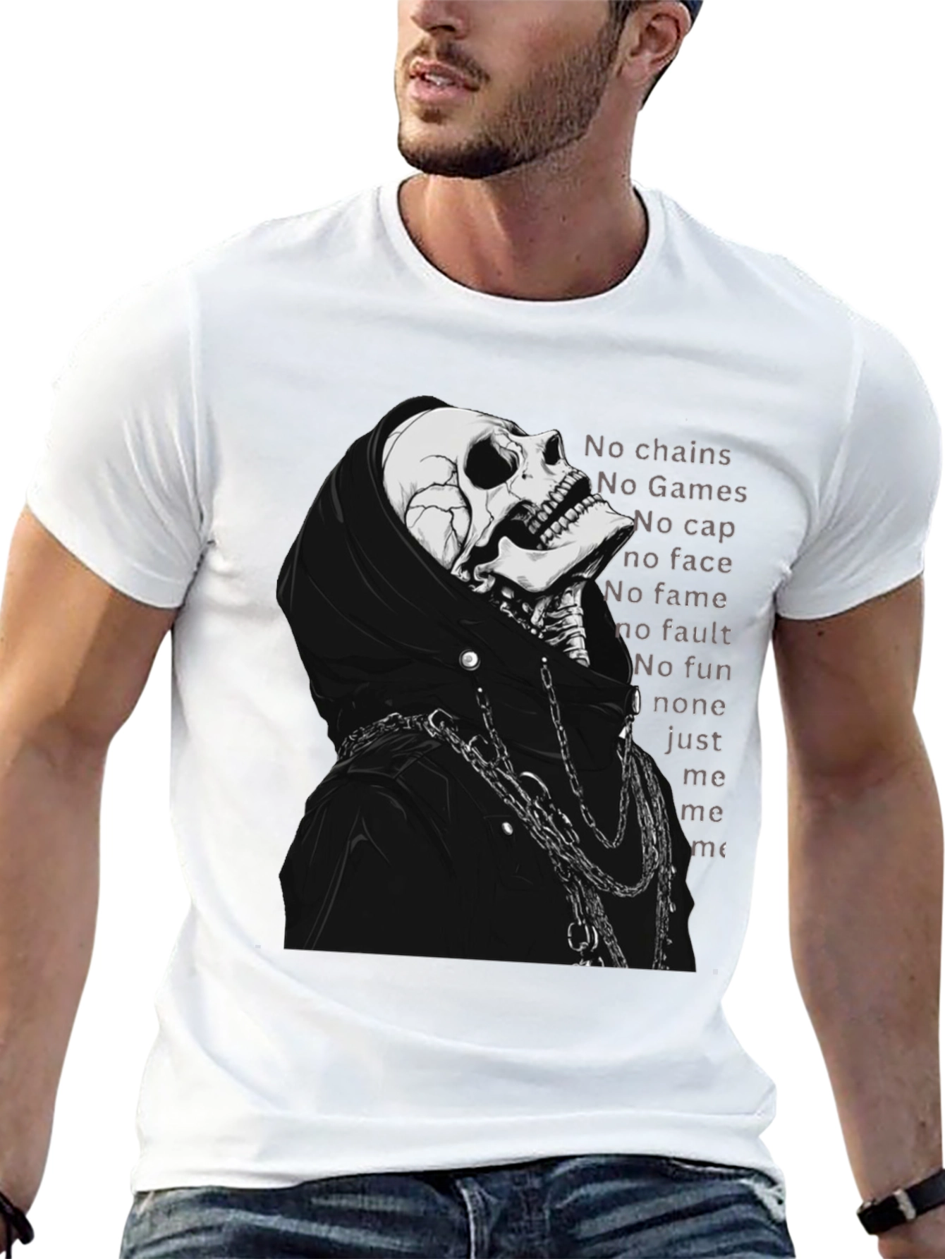 Grim Reaper Skeleton T-Shirt - No Chains
