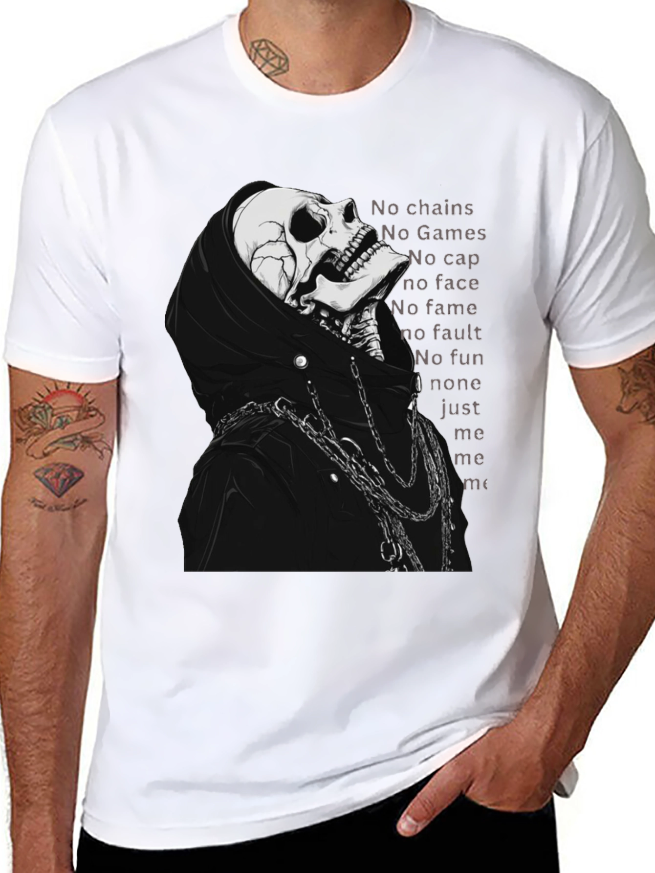 Grim Reaper Skeleton T-Shirt - No Chains