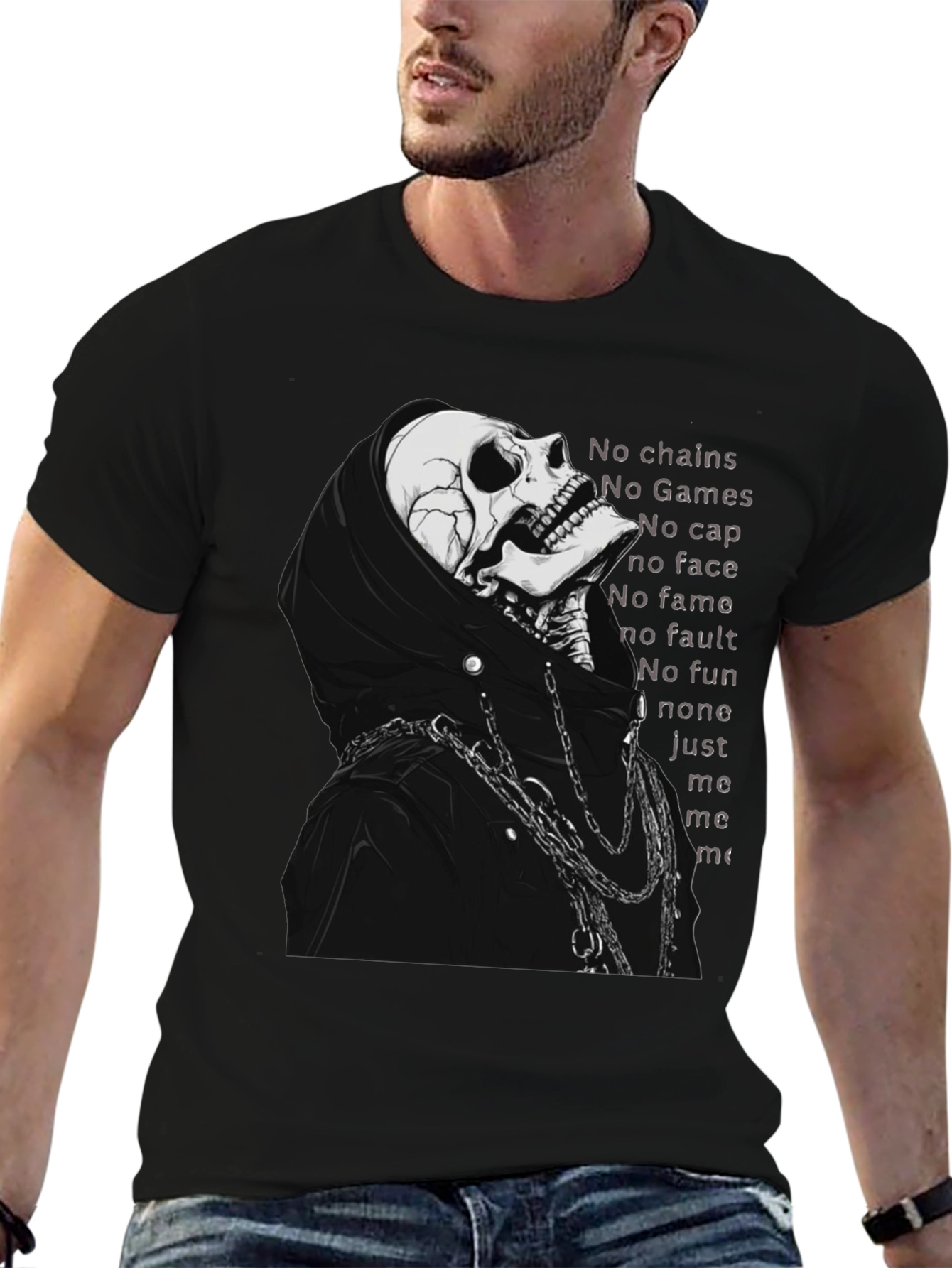 Grim Reaper Skeleton T-Shirt - No Chains