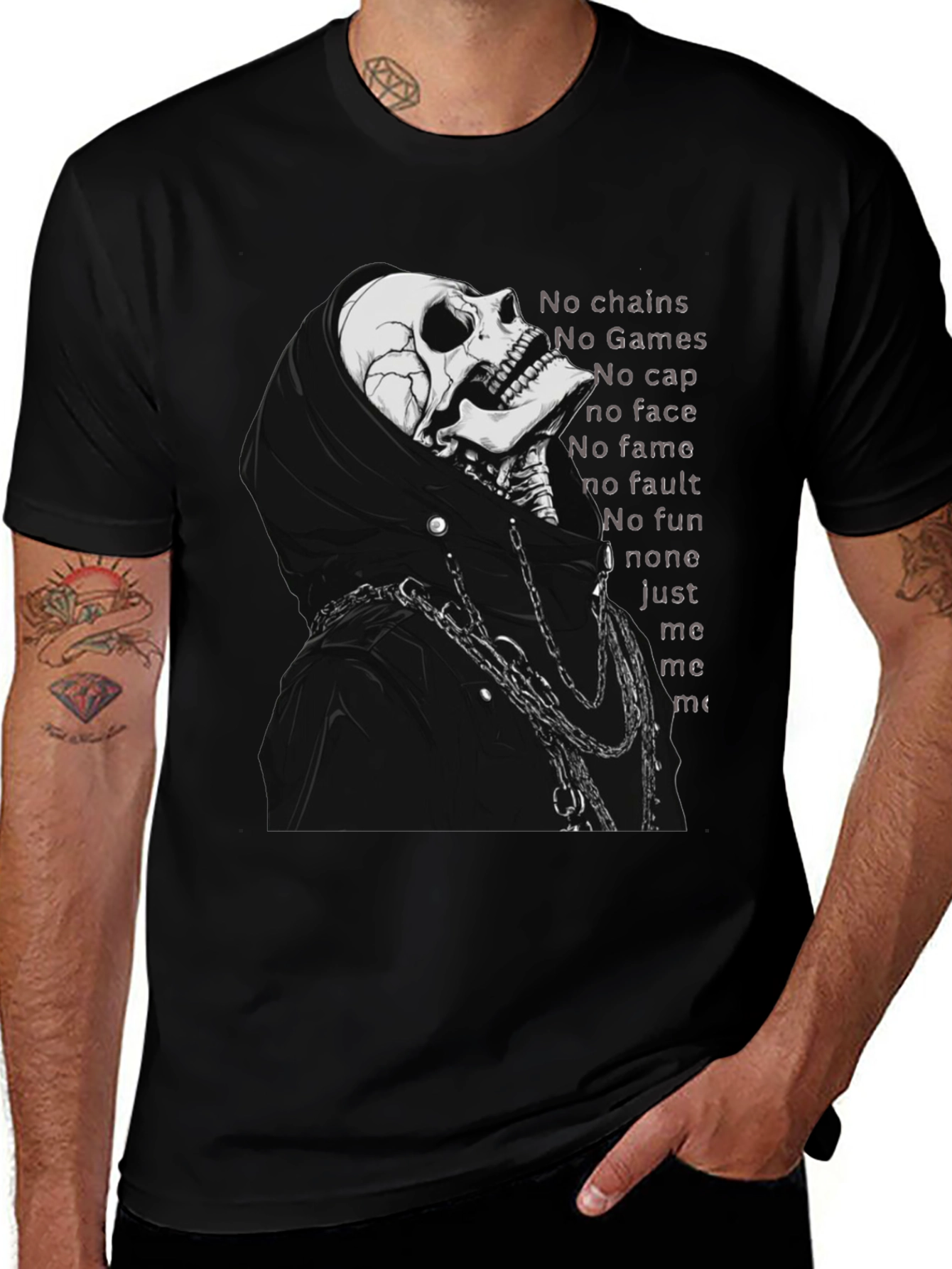 Grim Reaper Skeleton T-Shirt - No Chains