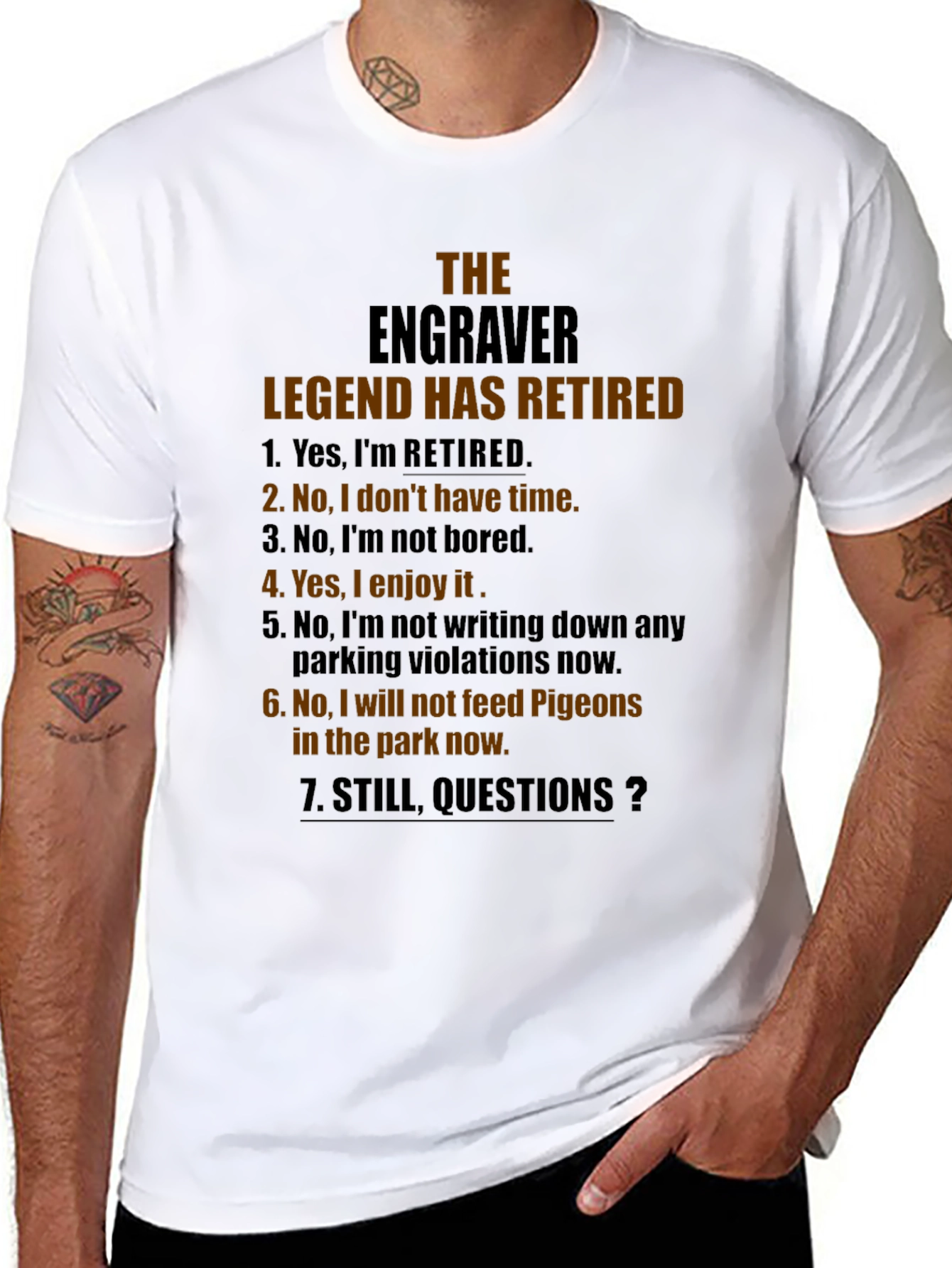 Engraver Retired Legend Graphic T-Shirt